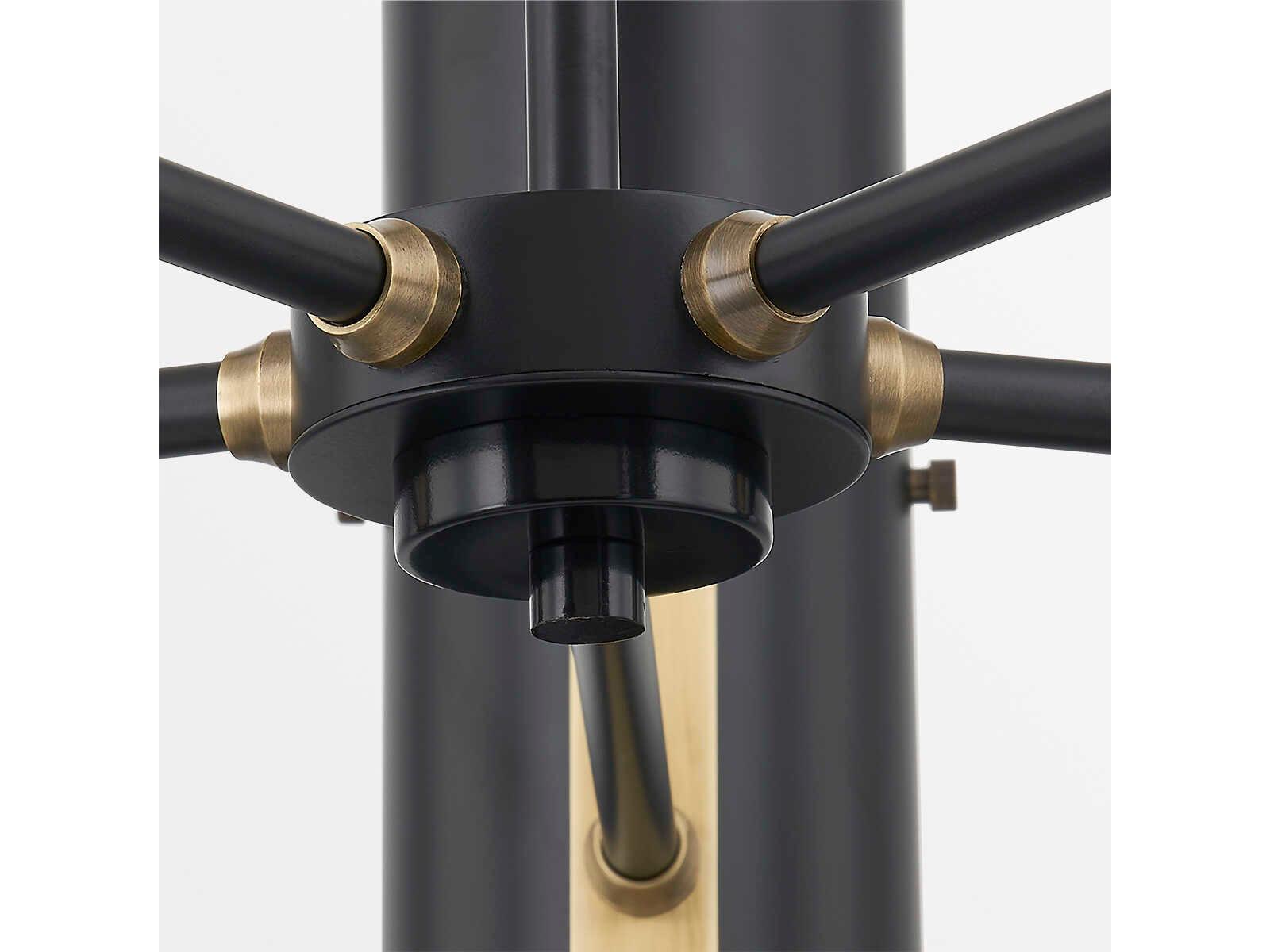 Troy Lighting Mikka 10-Light Patina Brass Black Chandelier