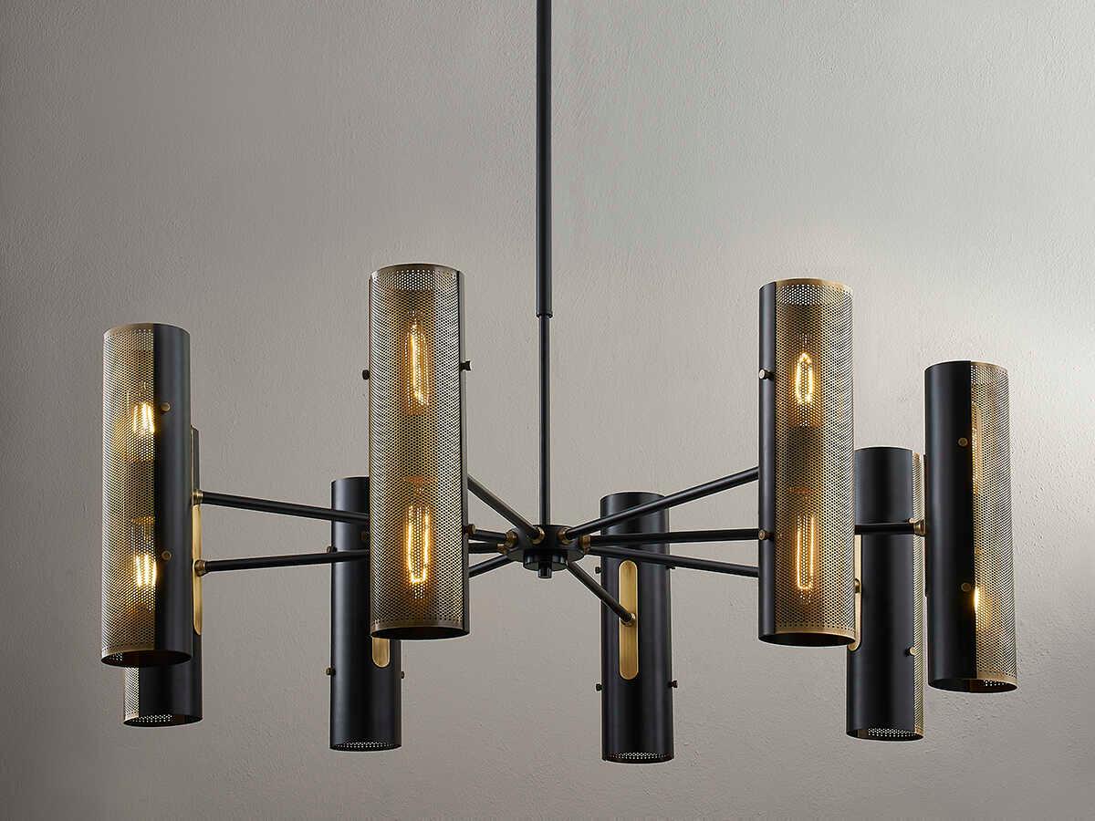 Troy Lighting Mikka 16-Light6-Light Patina Brass Black Chandelier