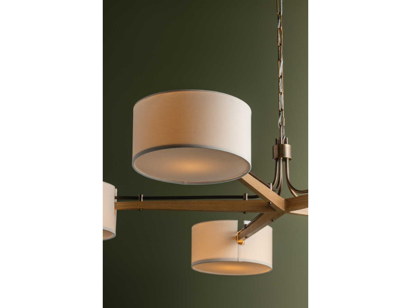 Troy Lighting Mailo 5-Light Patina Brass Drum Chandelier