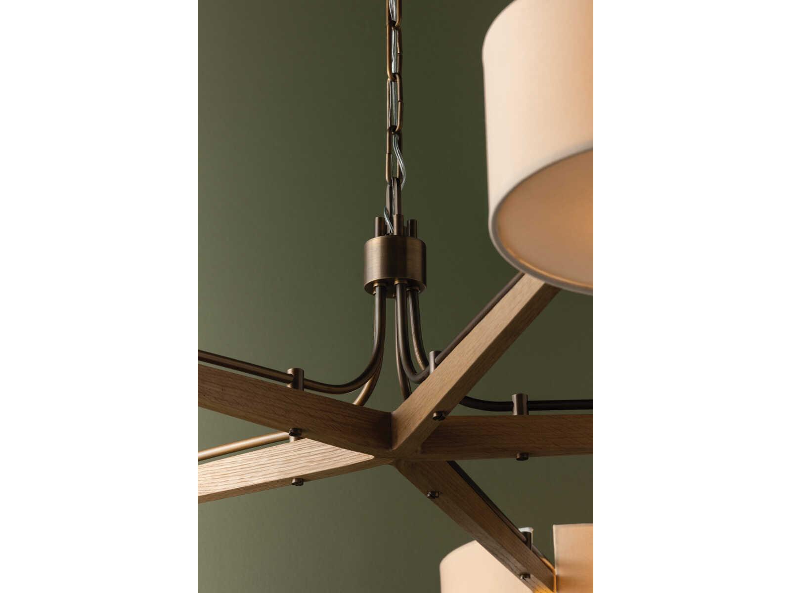 Troy Lighting Mailo 5-Light Patina Brass Drum Chandelier