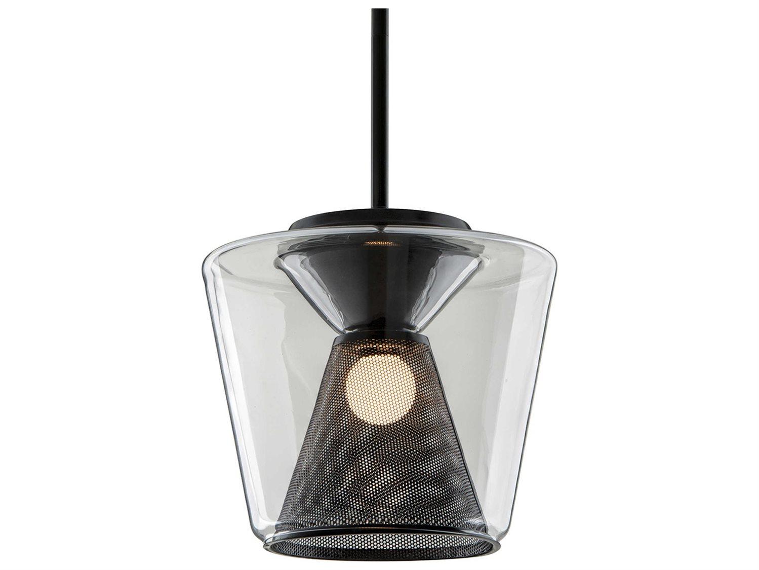 Troy Lighting Berlin 1-Light Gun Metal Gunmetal Glass LED Pendant