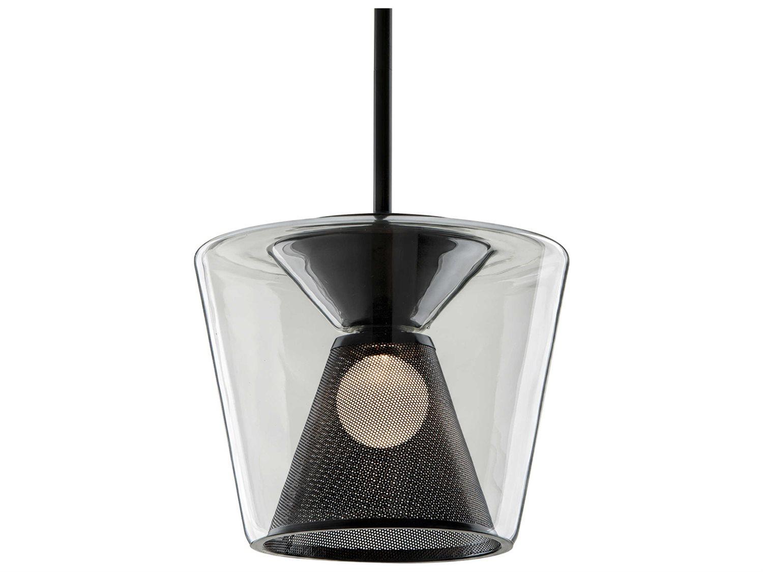 Troy Lighting Berlin 1-Light Gun Metal Gunmetal Glass LED Pendant