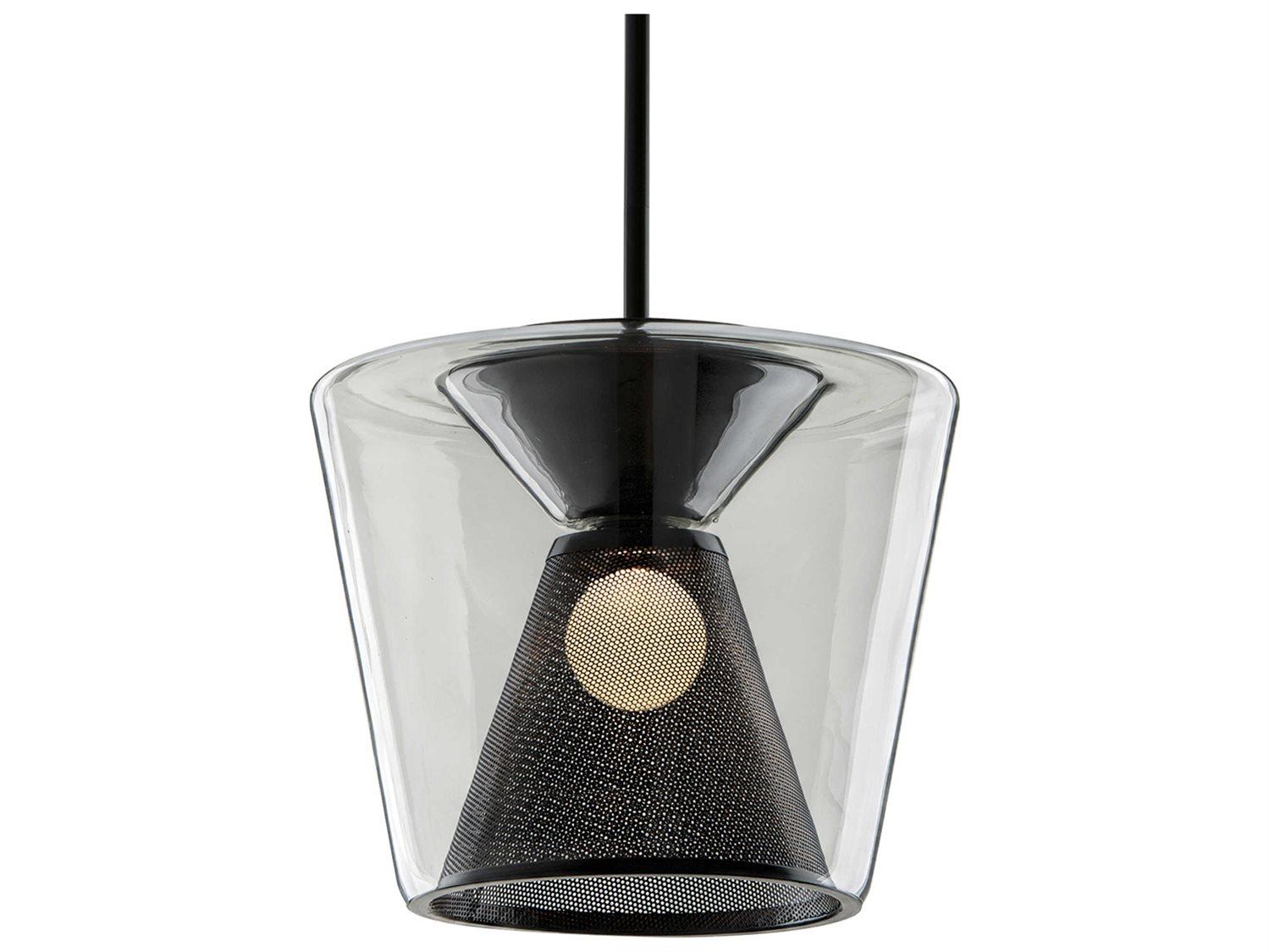 Troy Lighting Berlin 1-Light Gun Metal Gunmetal Glass LED Pendant