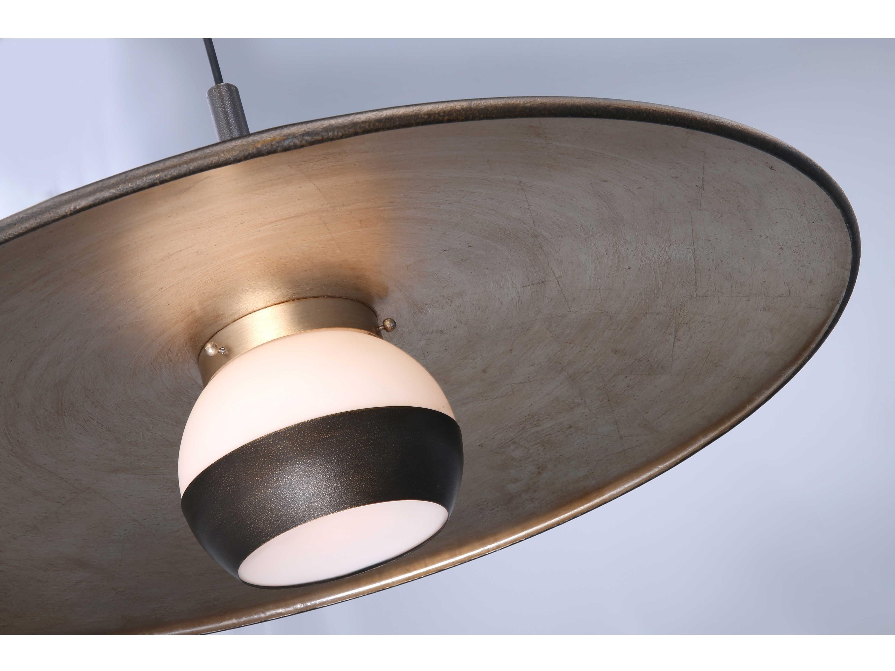 Troy Lighting Alchemy 1-Light Vintage Bronze Silver Glass LED Bell Pendant