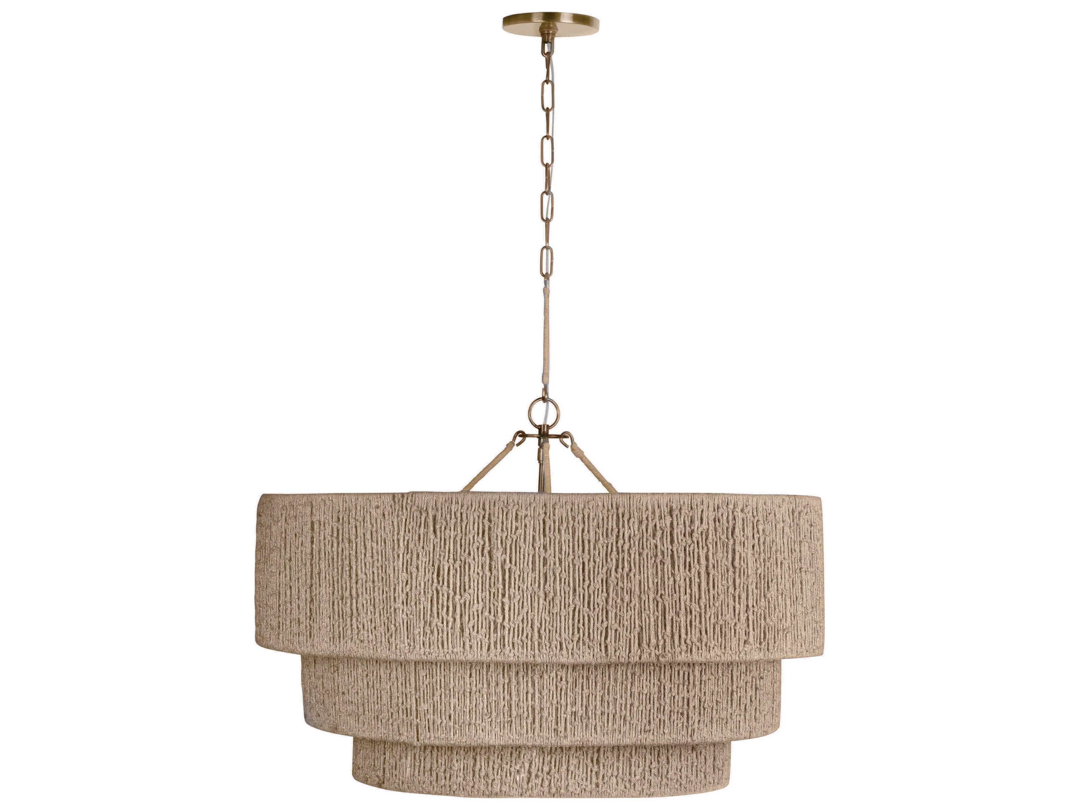 Troy Lighting Reza 1-Light Patina Brass Tiered Pendant
