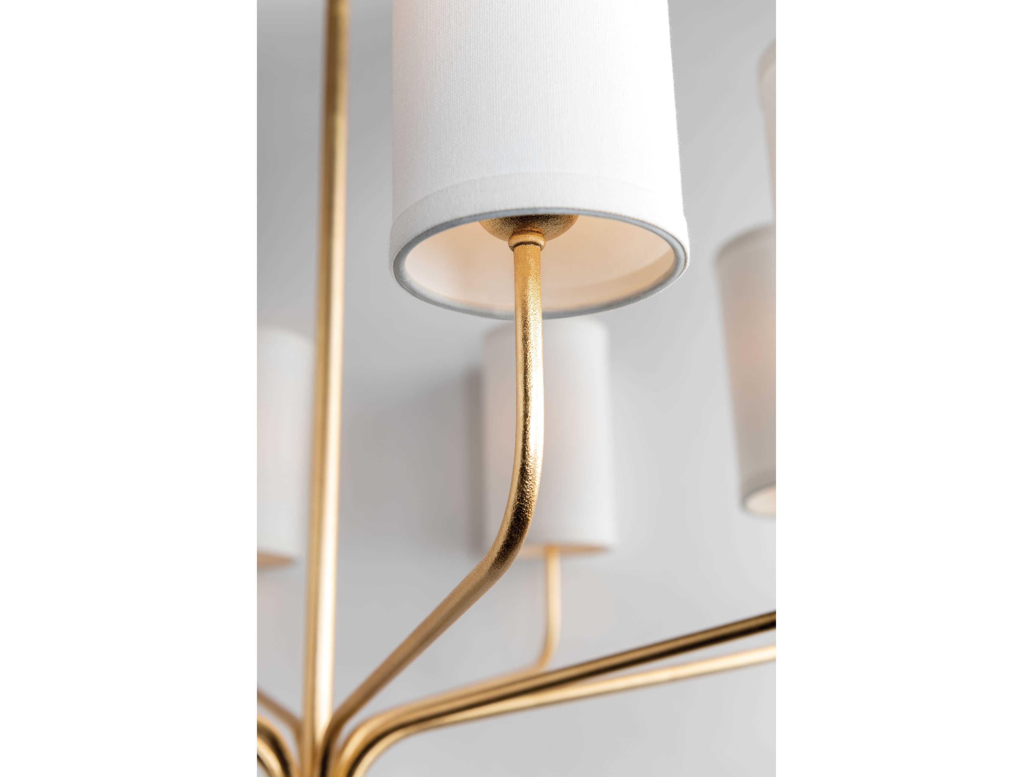 Troy Lighting Juniper 6-Light Textured Gold Leaf Cylinder Chandelier