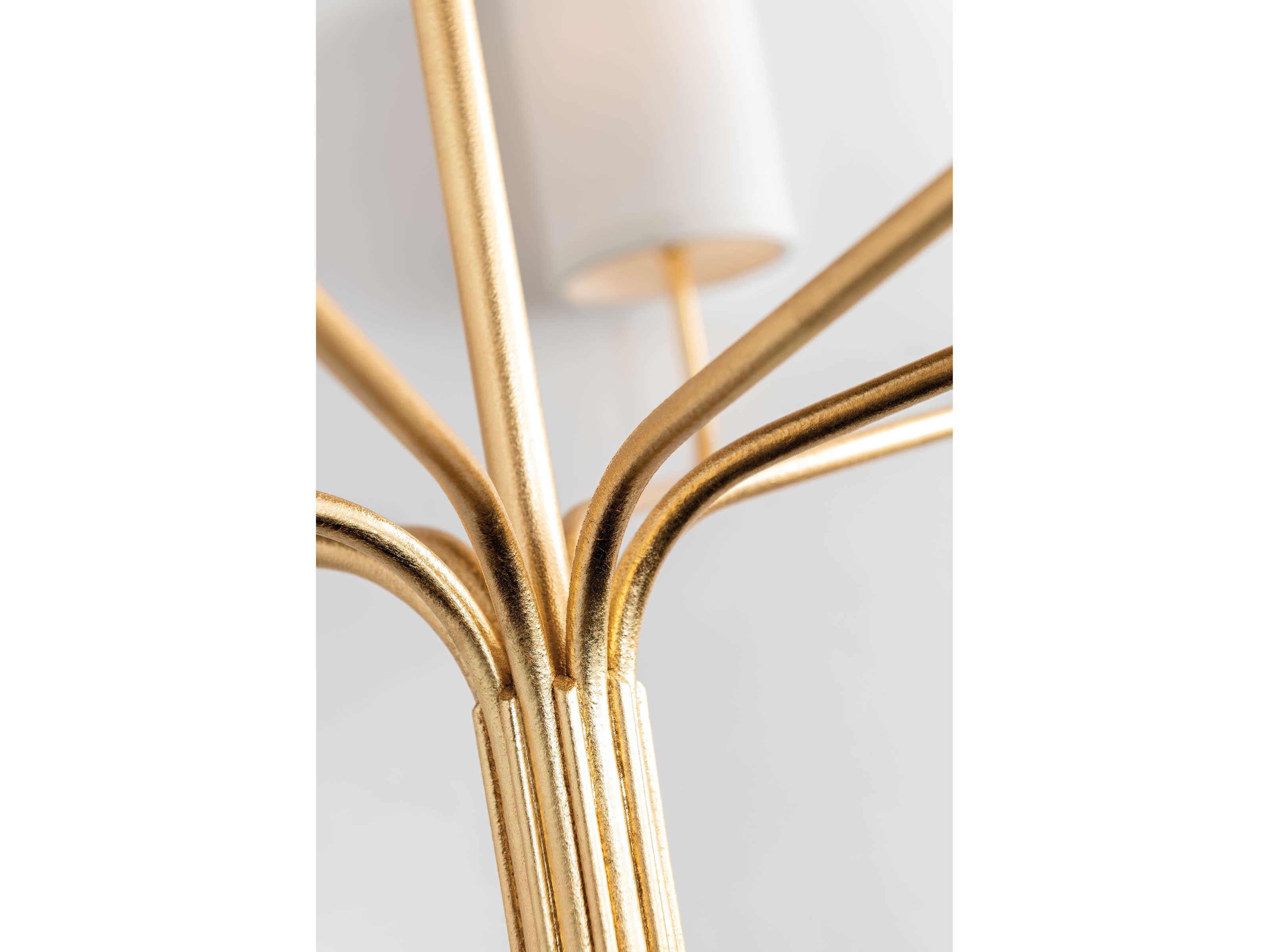 Troy Lighting Juniper 6-Light Textured Gold Leaf Cylinder Chandelier