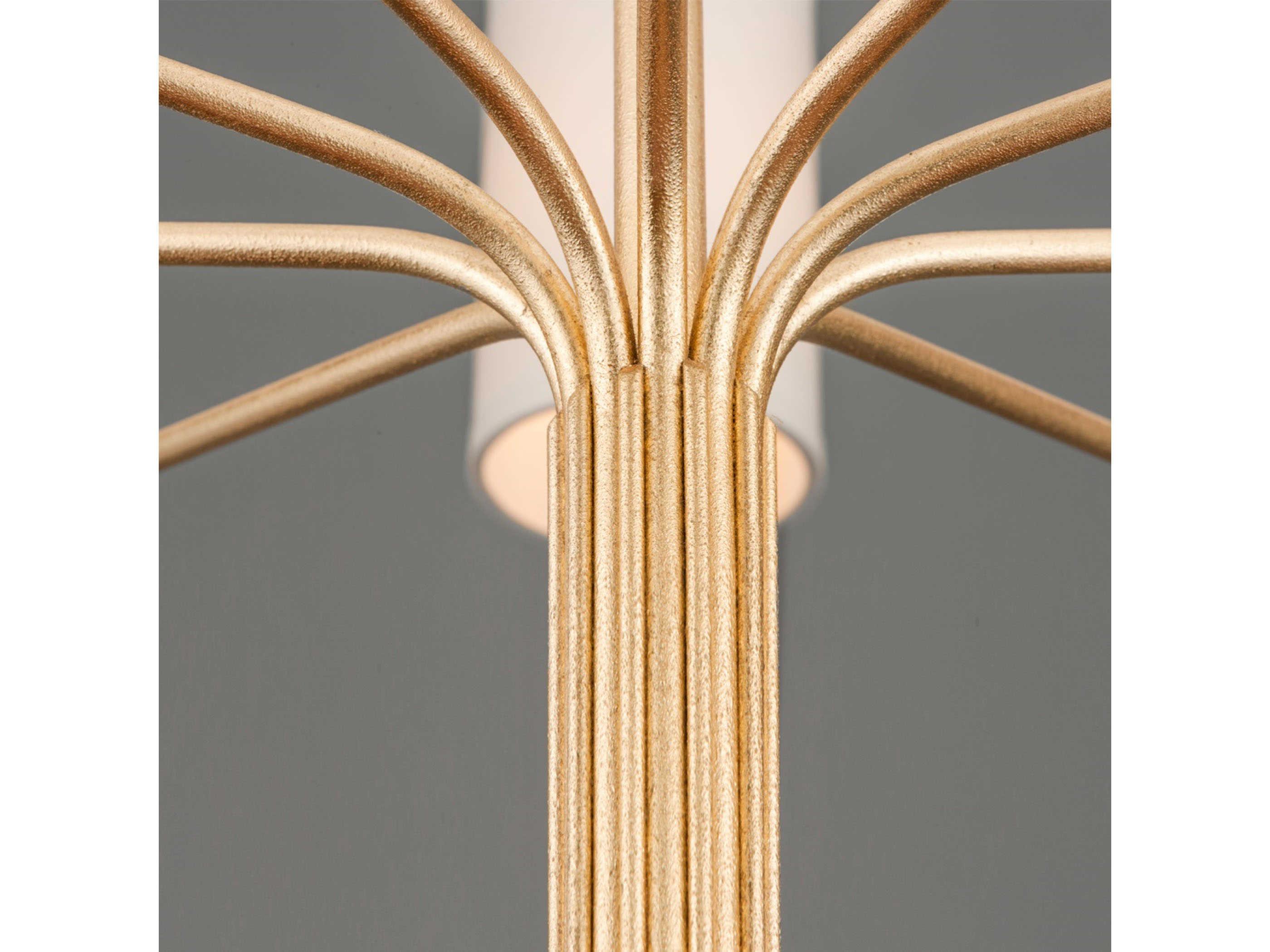 Troy Lighting Juniper 8-Light Textured Gold Leaf Cylinder Chandelier