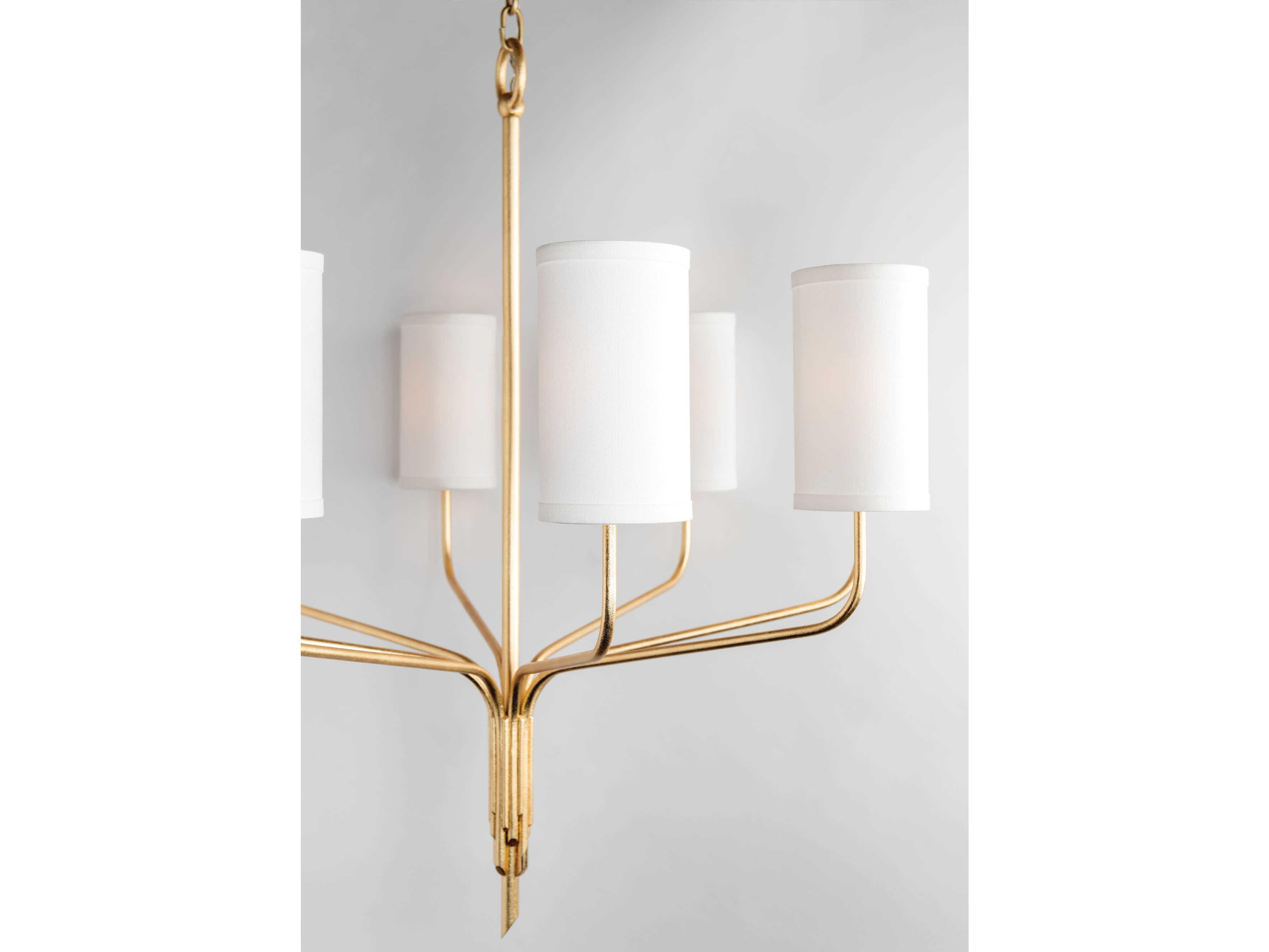 Troy Lighting Juniper 8-Light Textured Gold Leaf Cylinder Chandelier