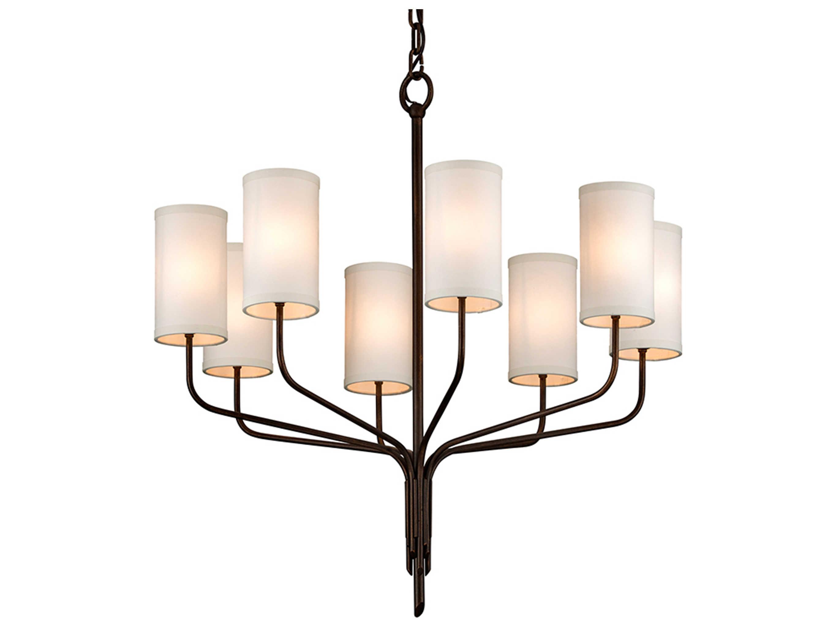 Troy Lighting Juniper 8-Light Bronze Cylinder Chandelier