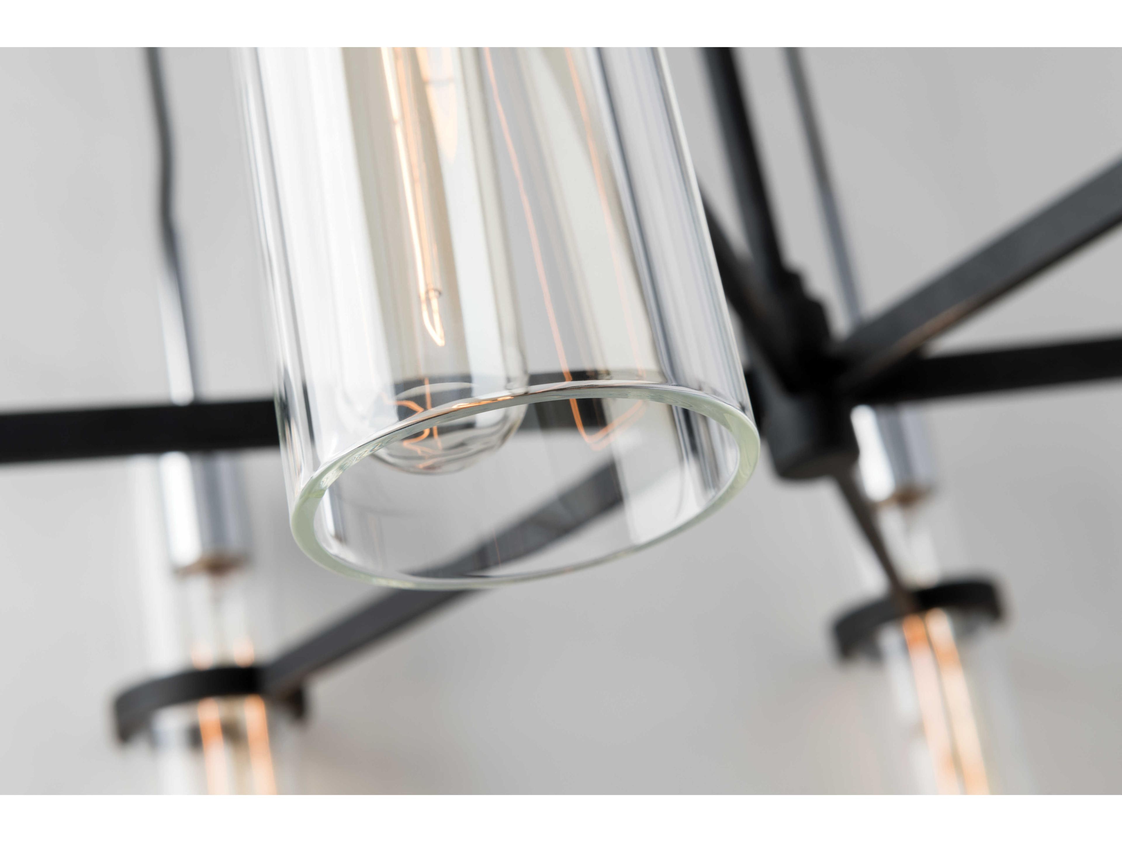 Troy Lighting Xavier 8-Light Vintage Iron Black Glass Cylinder Pendant