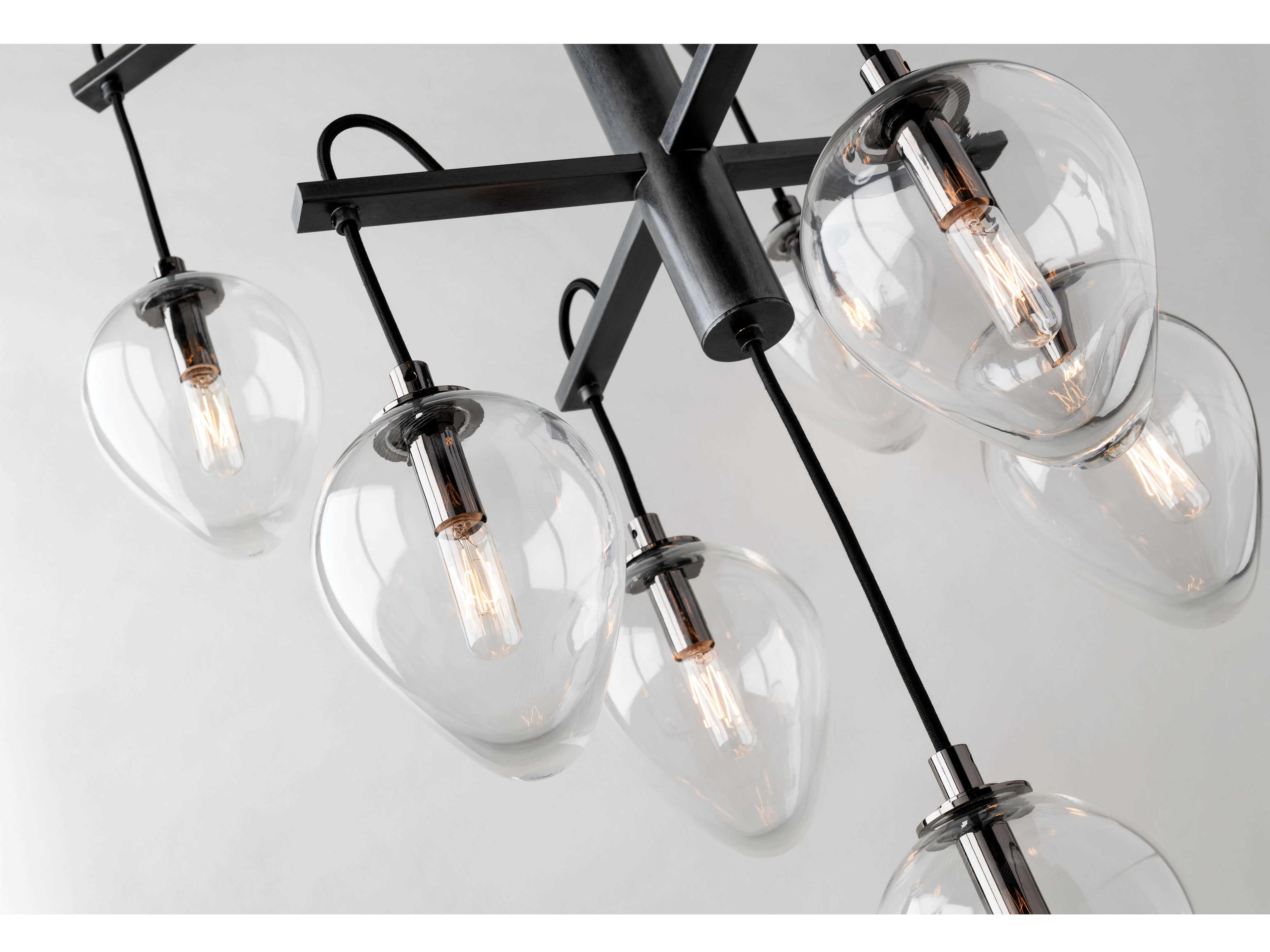 Troy Lighting Brixton 13-Light Gunmetal Glass Tiered Pendant