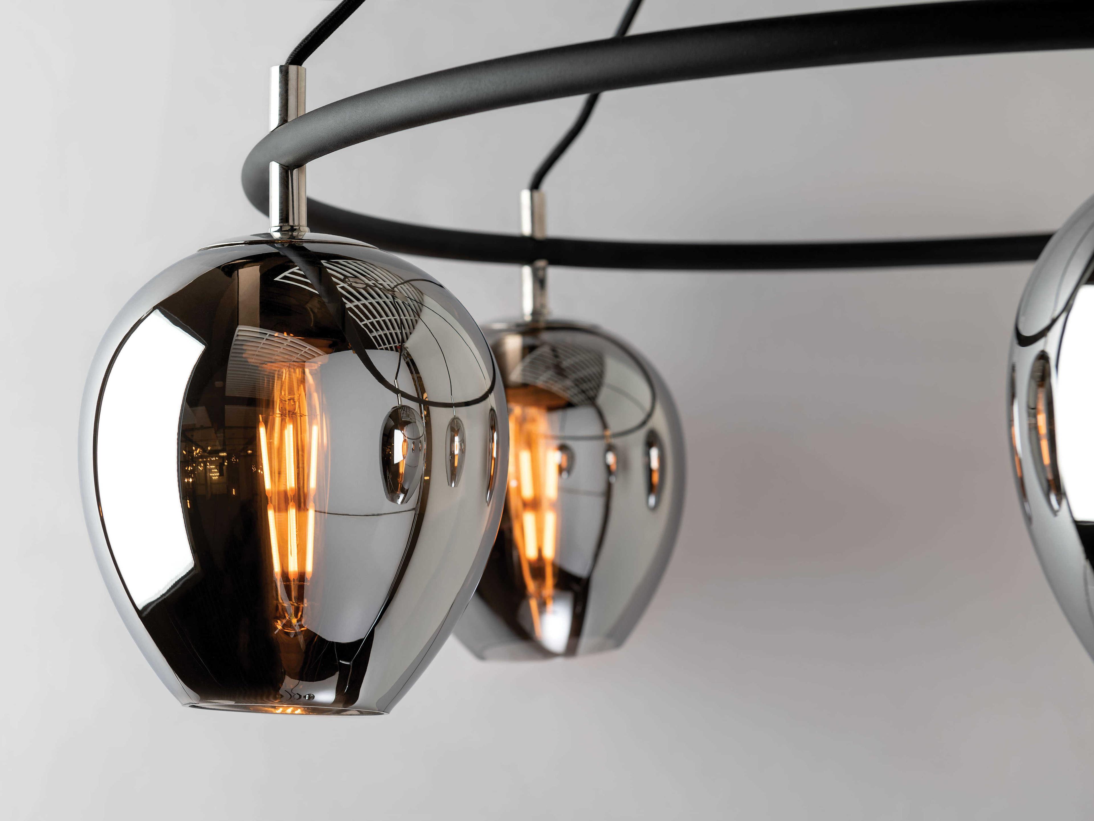 Troy Lighting Iliad 6-Light Carbide Black Glass Globe Chandelier