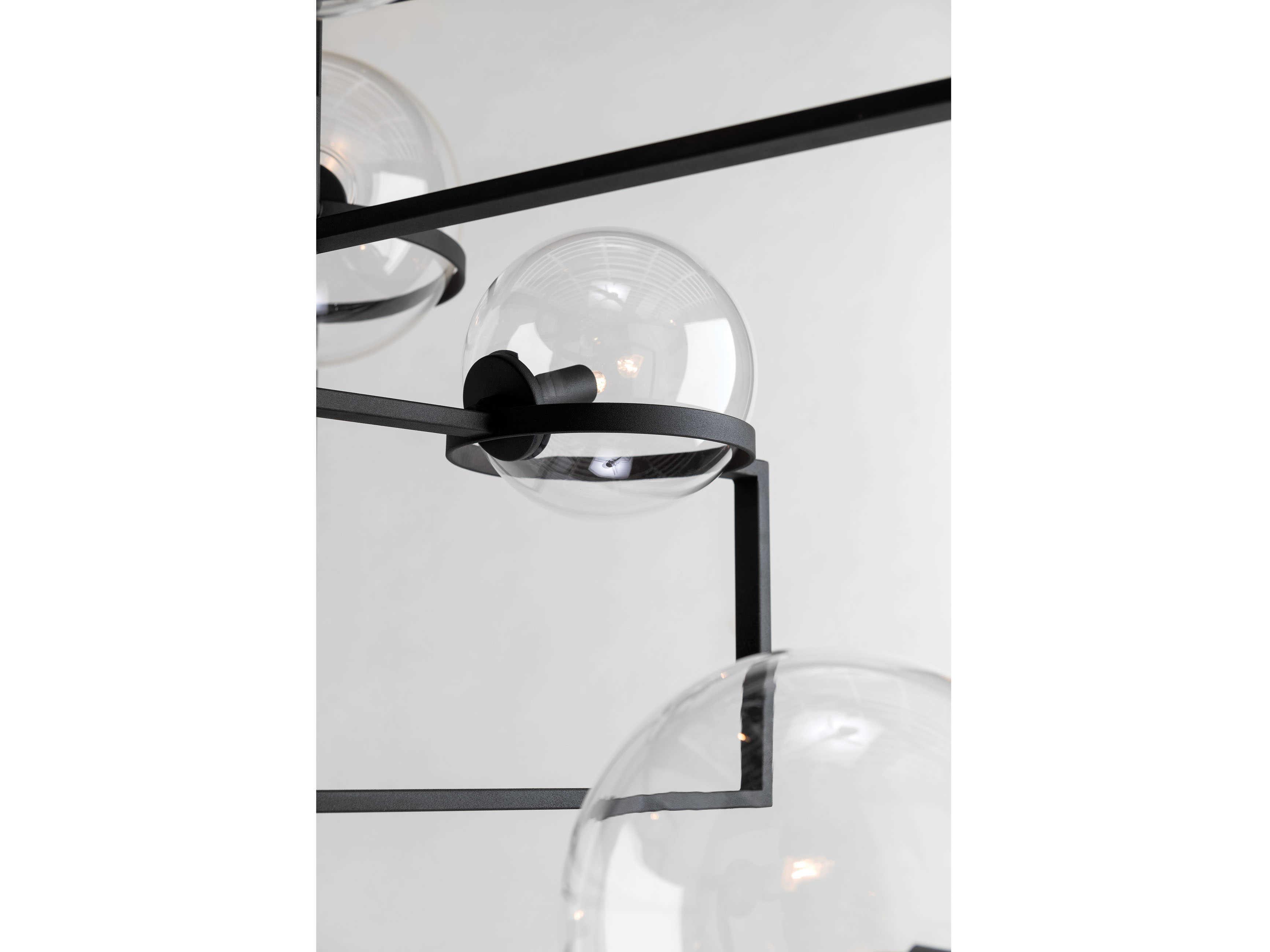 Troy Lighting Elliot 6-Light Textured Black Glass Globe Pendant