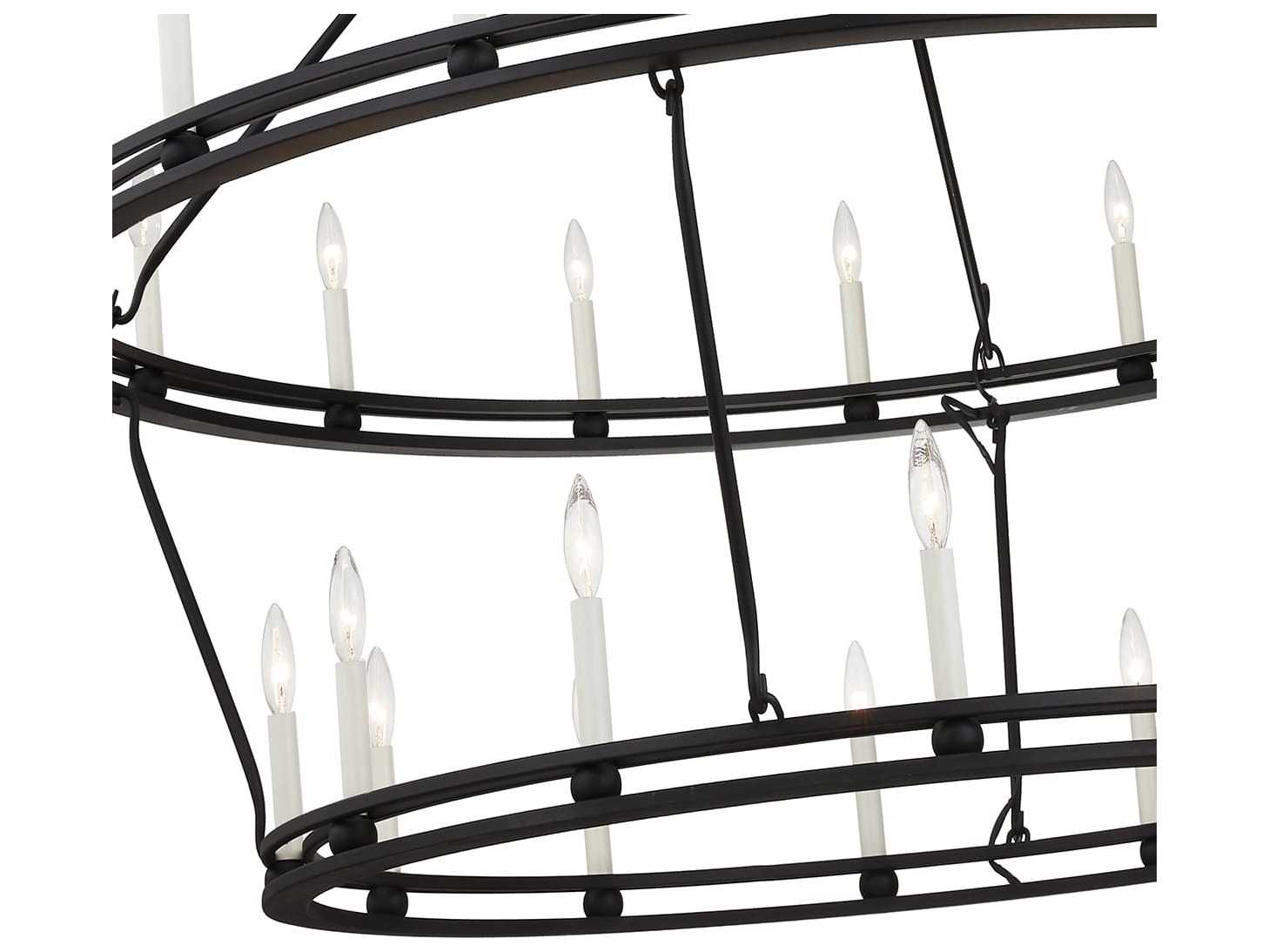 Troy Lighting Sutton 18-Light8-Light Textured Black Candelabra Chandelier