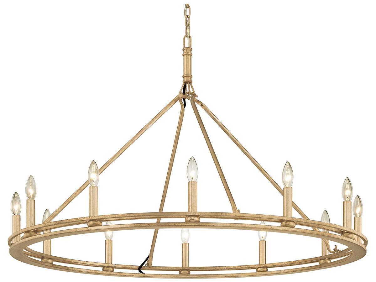 Troy Lighting Sutton 12-Light Champagne Silver Leaf Candelabra Chandelier