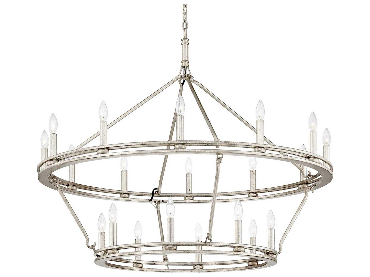 Troy Lighting Sutton 20-Light Champagne Silver Leaf Candelabra Chandelier
