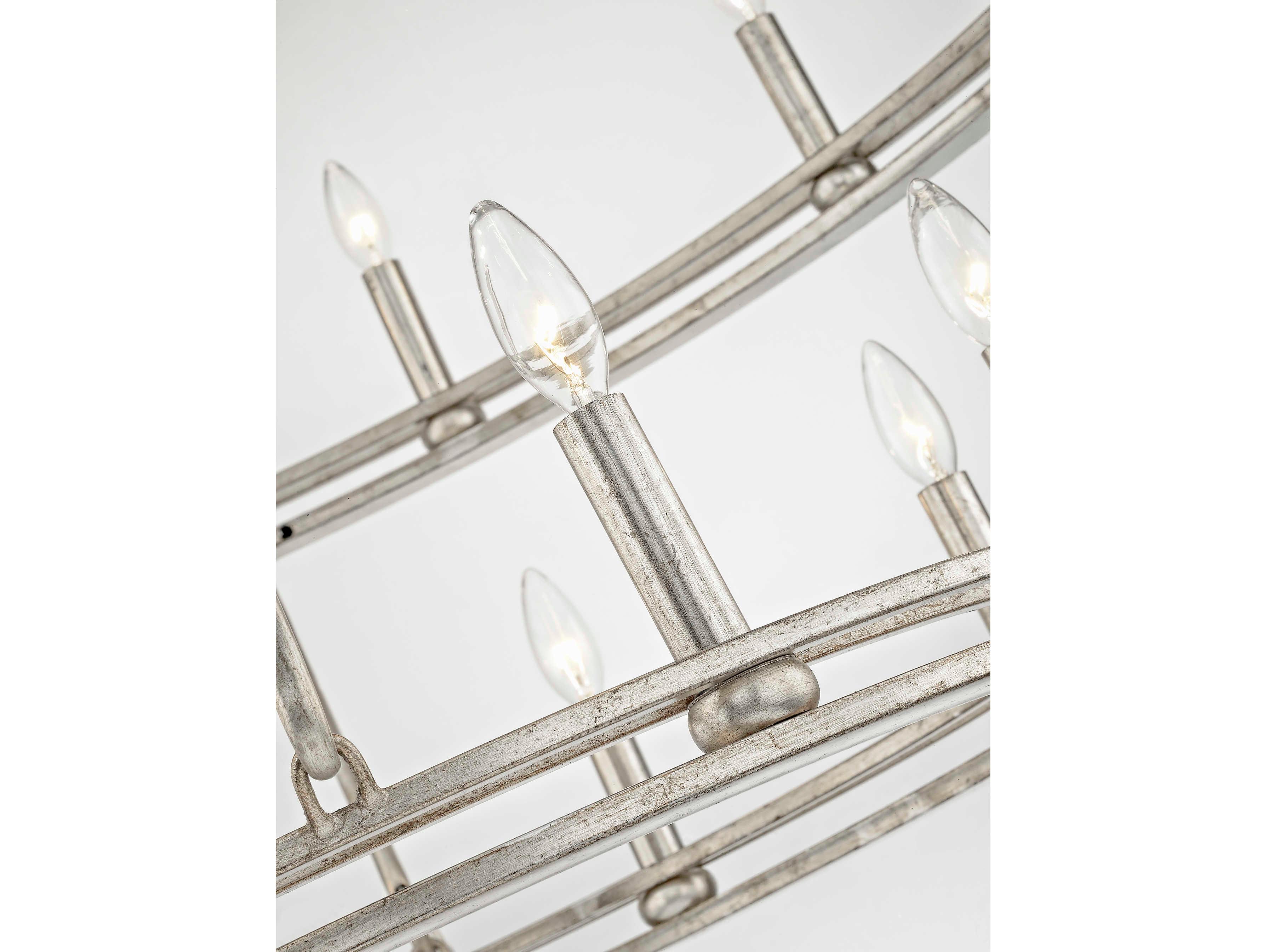 Troy Lighting Sutton 20-Light Champagne Silver Leaf Candelabra Chandelier