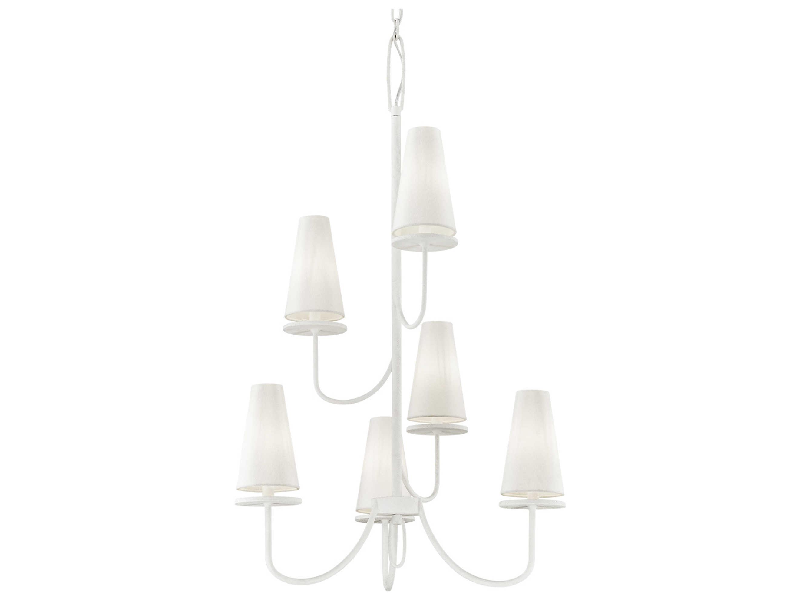 Troy Lighting Marcel 6-Light Gesso White Tiered Chandelier