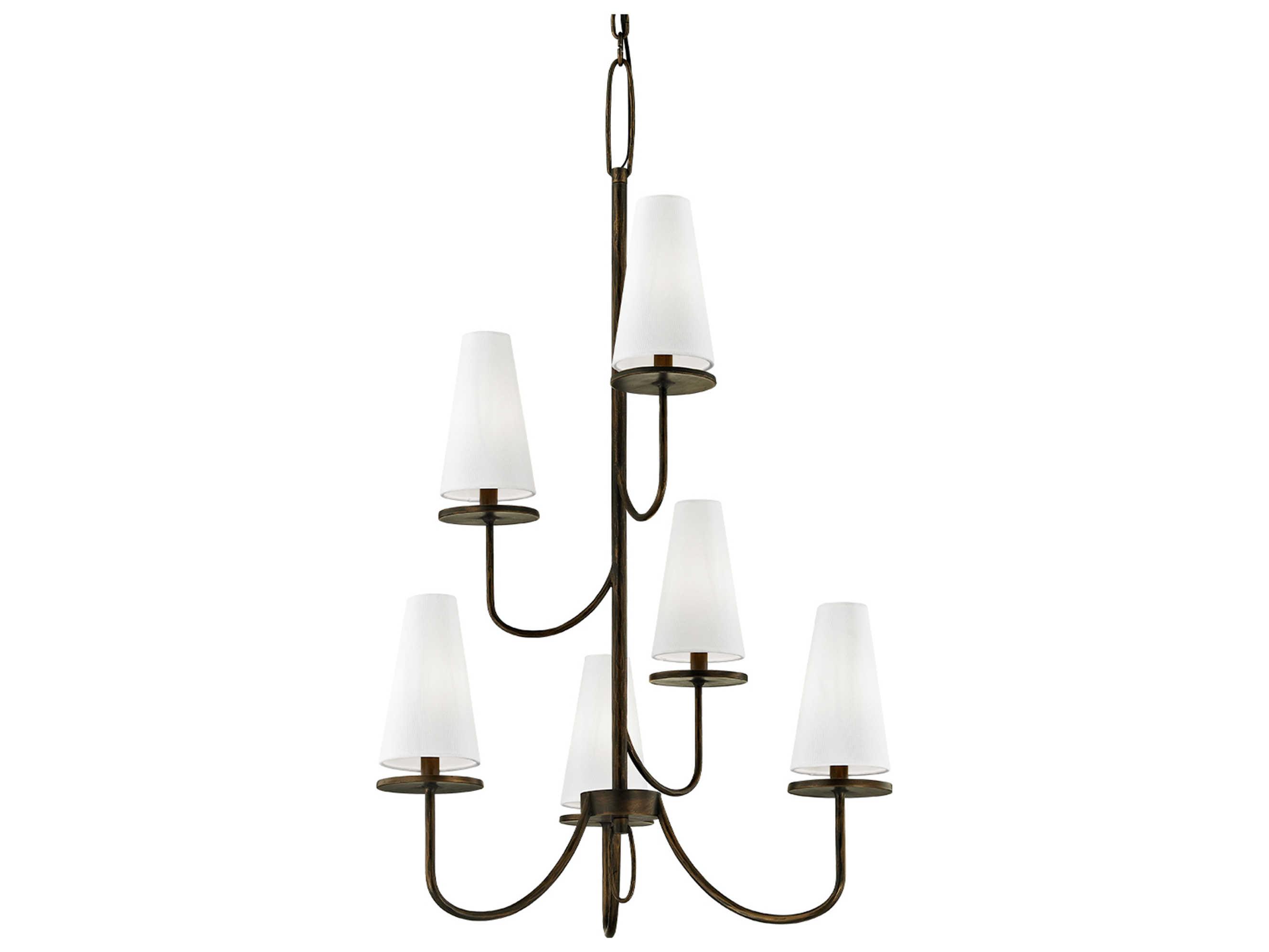 Troy Lighting Marcel 6-Light Pompeii Bronze Tiered Chandelier