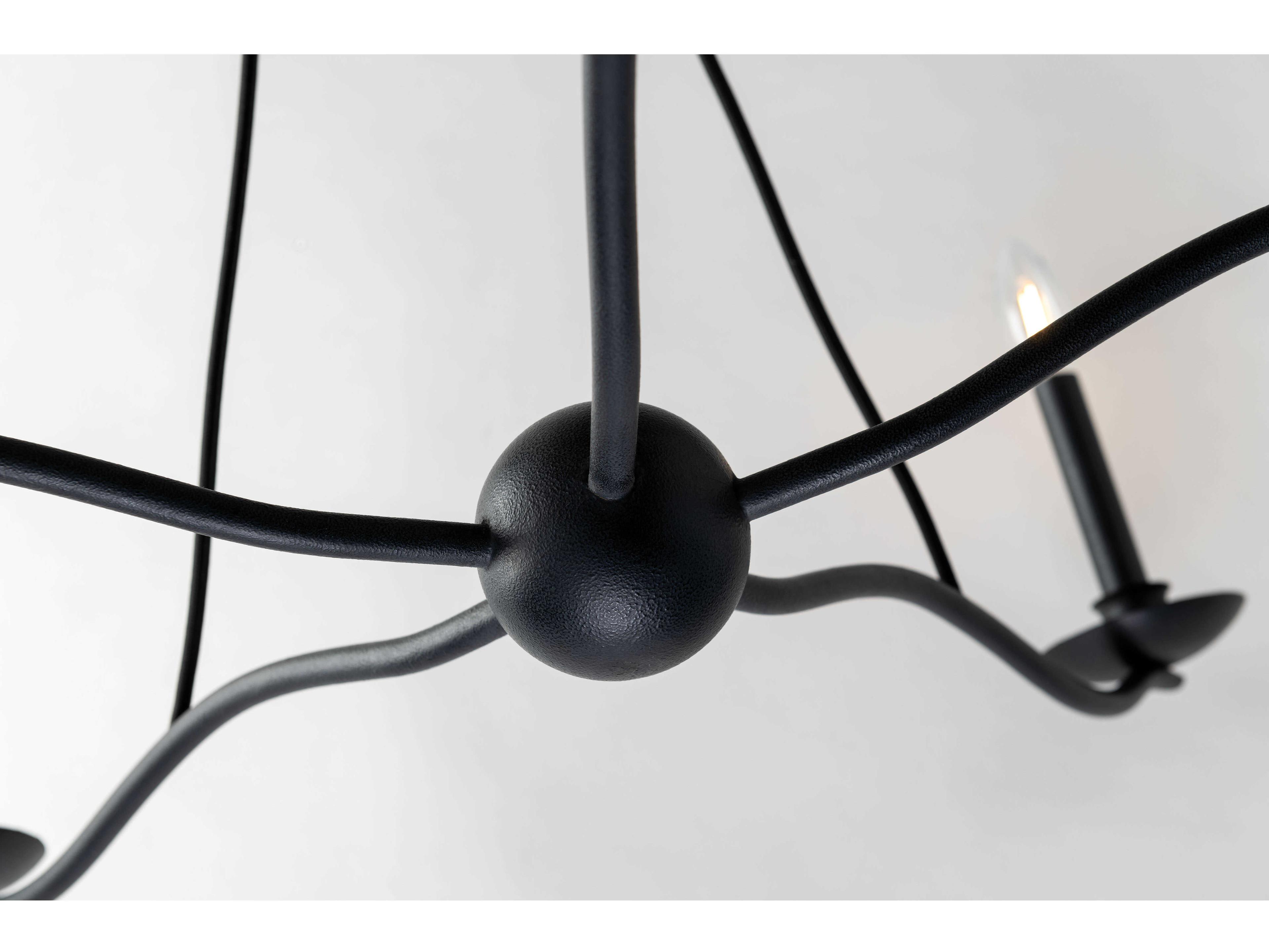 Troy Lighting Sawyer 5-Light Forged Iron Black Candelabra Chandelier