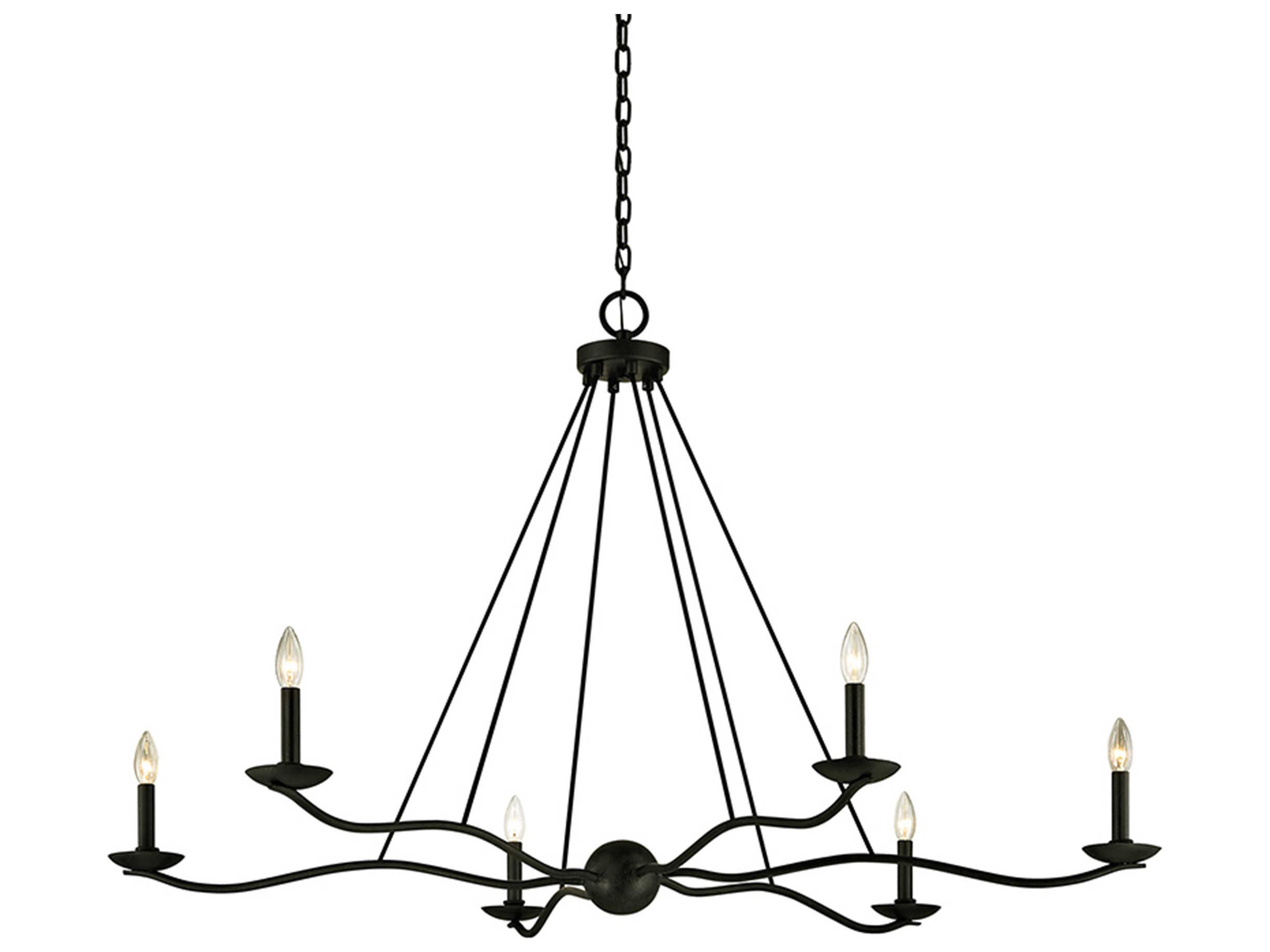 Troy Lighting Sawyer 6-Light Forged Iron Black Candelabra Chandelier