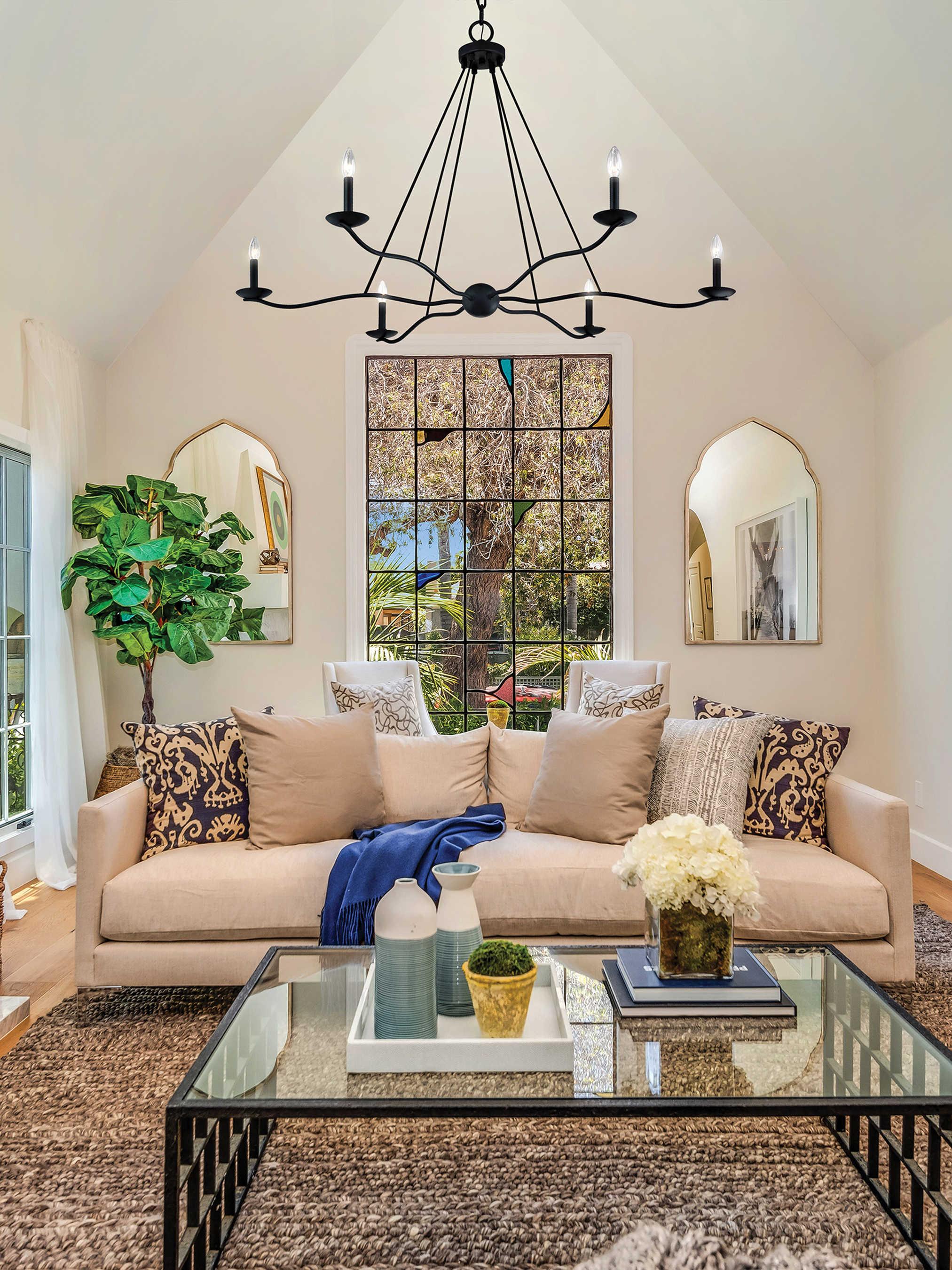 Troy Lighting Sawyer 6-Light Forged Iron Black Candelabra Chandelier