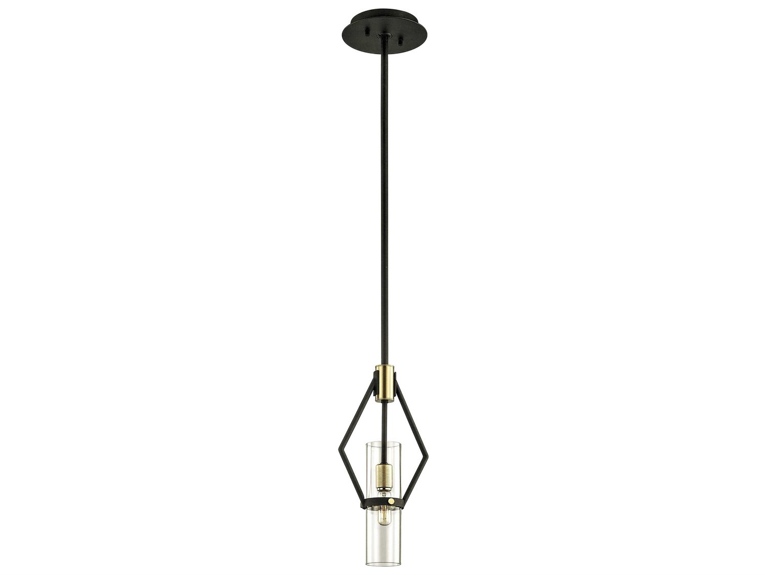 Troy Lighting Raef 1-Light Textured Bronze Cylinder Mini Pendant