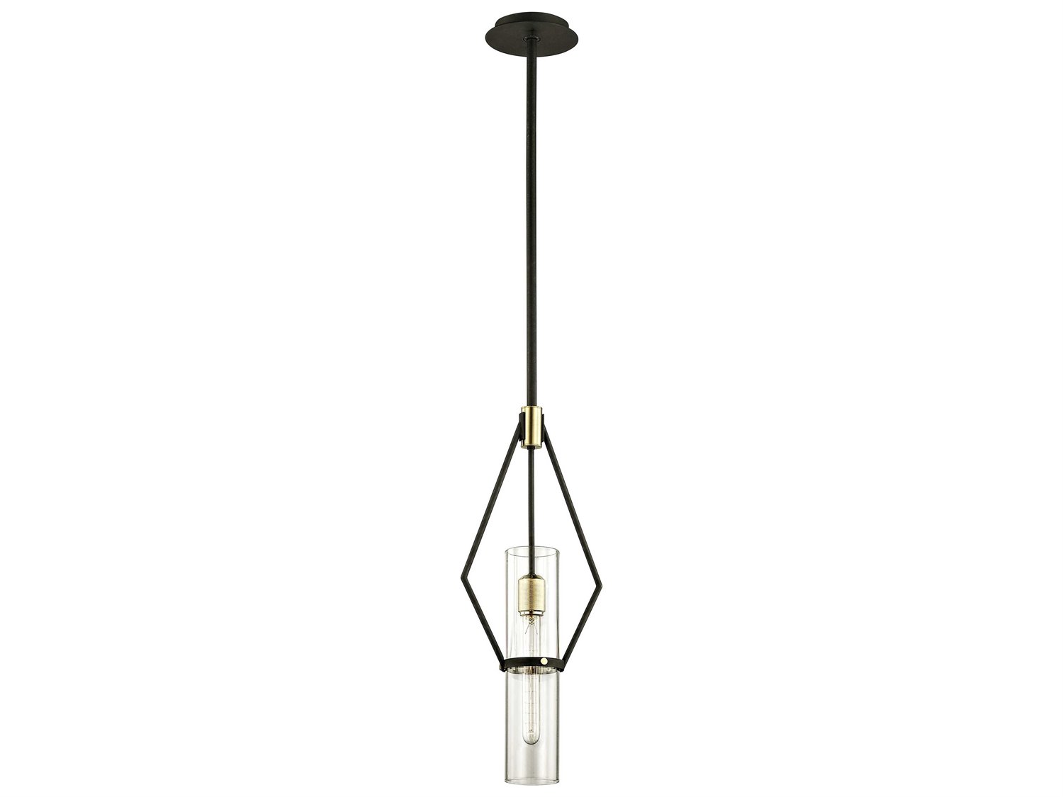 Troy Lighting Raef 1-Light Textured Bronze Cylinder Mini Pendant