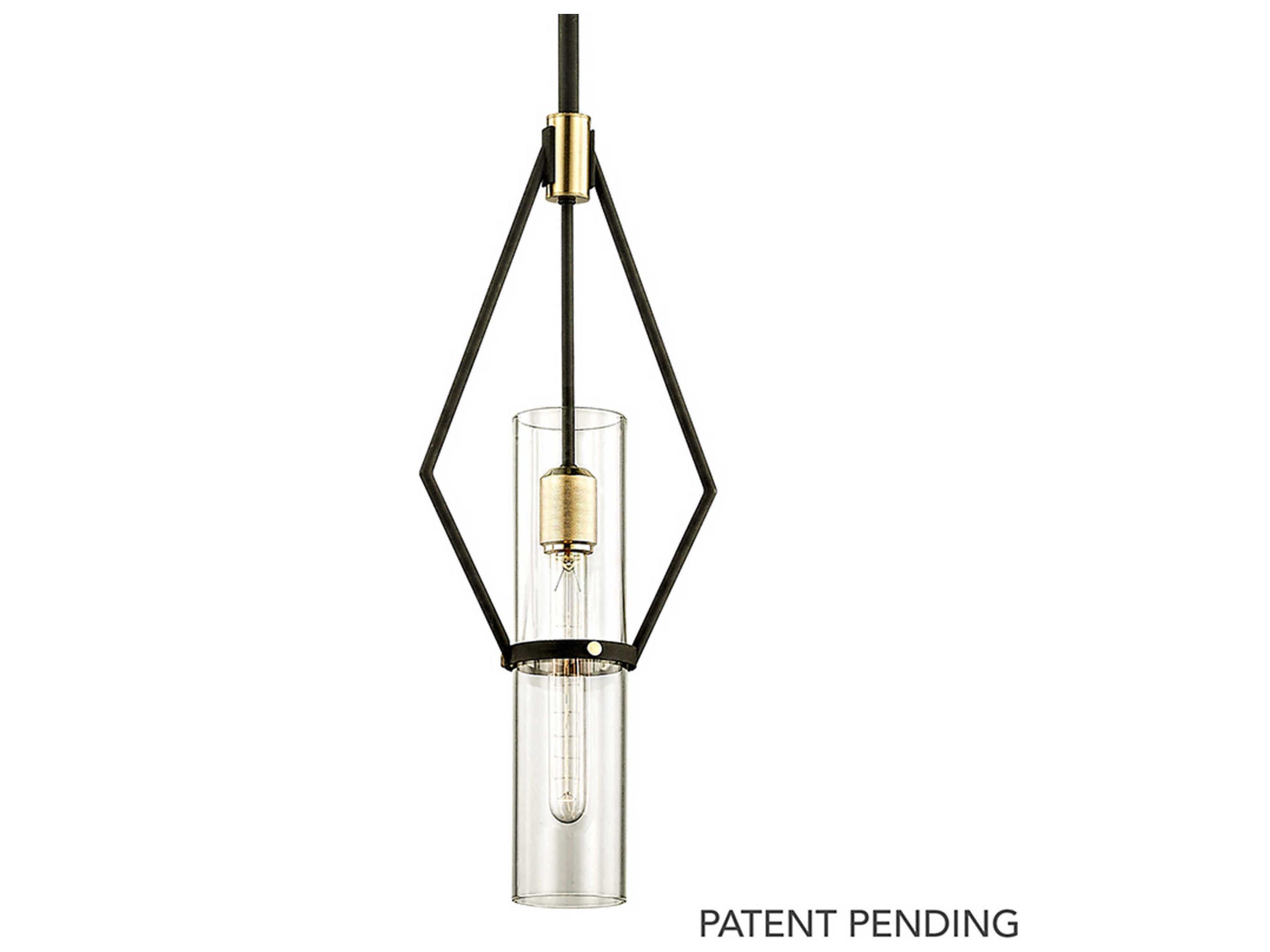 Troy Lighting Raef 1-Light Textured Bronze Cylinder Mini Pendant