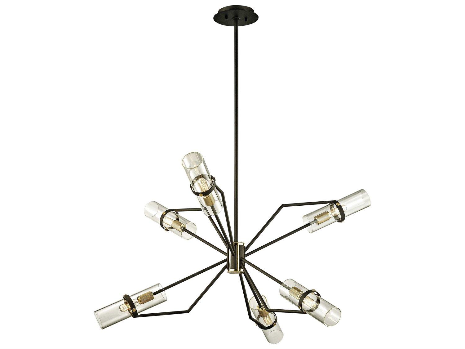 Troy Lighting Raef 6-Light Textured Bronze Cylinder Chandelier