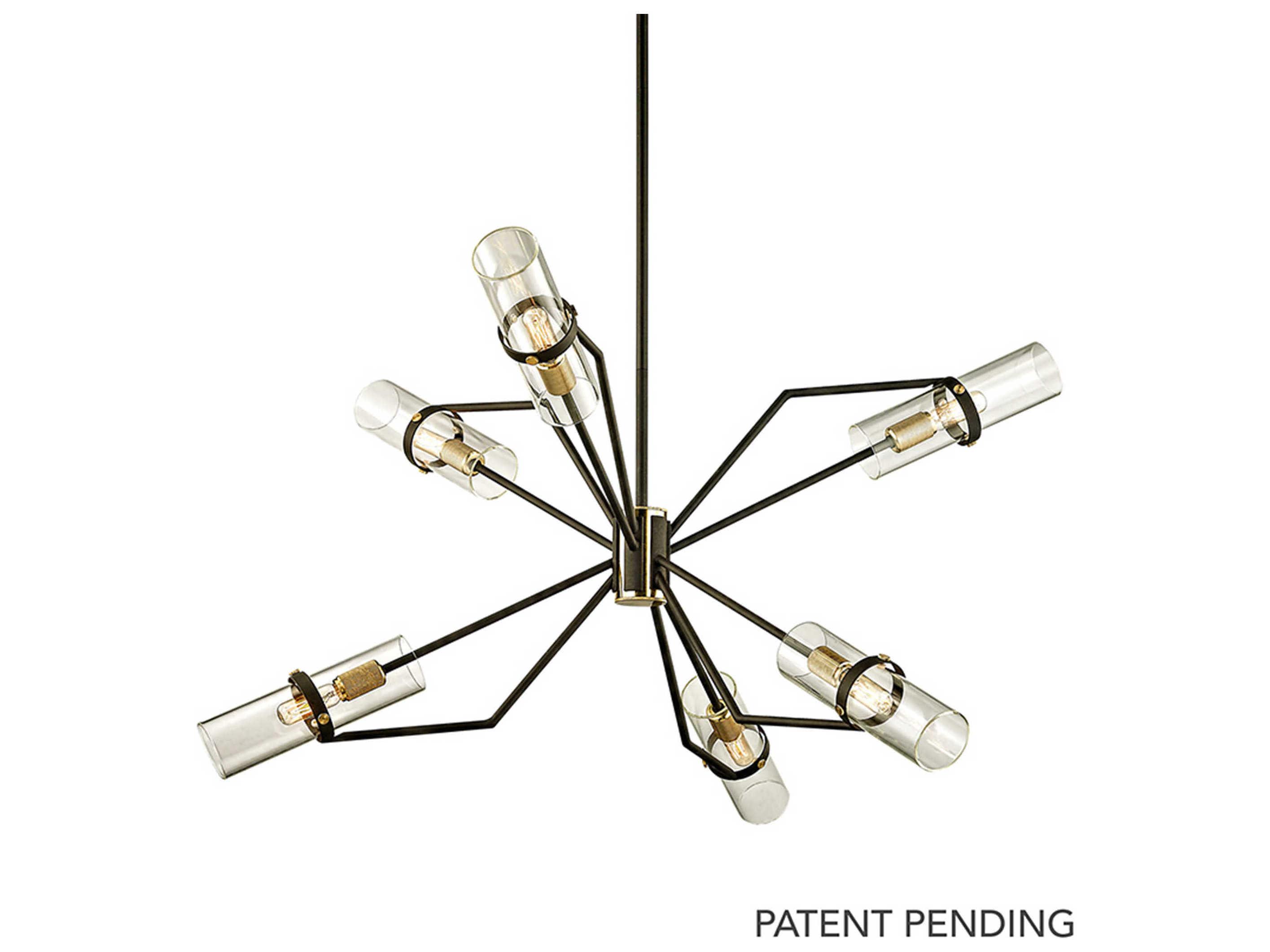 Troy Lighting Raef 6-Light Textured Bronze Cylinder Chandelier