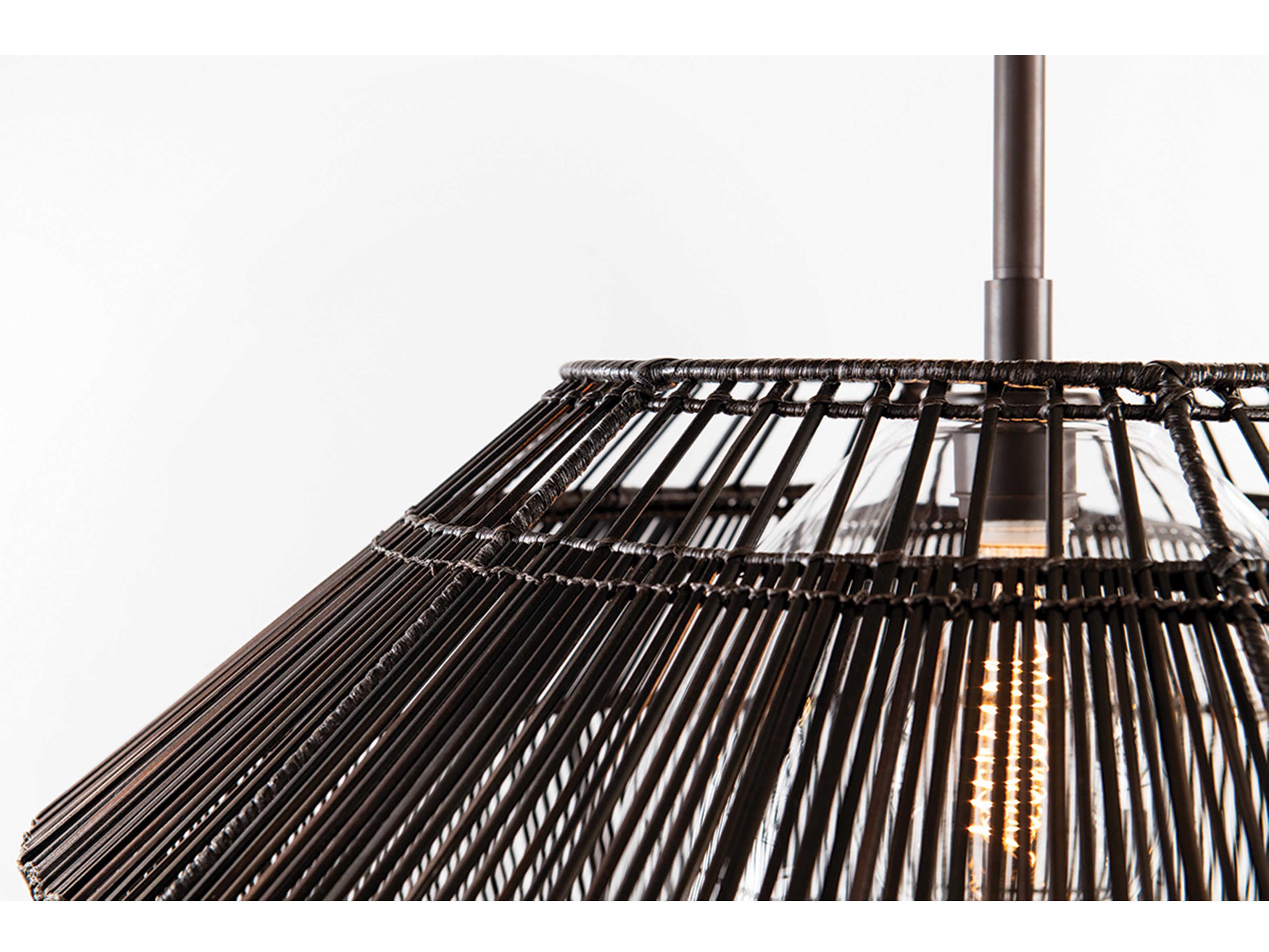 Troy Lighting Hunters Point 1-Light Dark Espresso Black Glass Bowl Dome Pendant