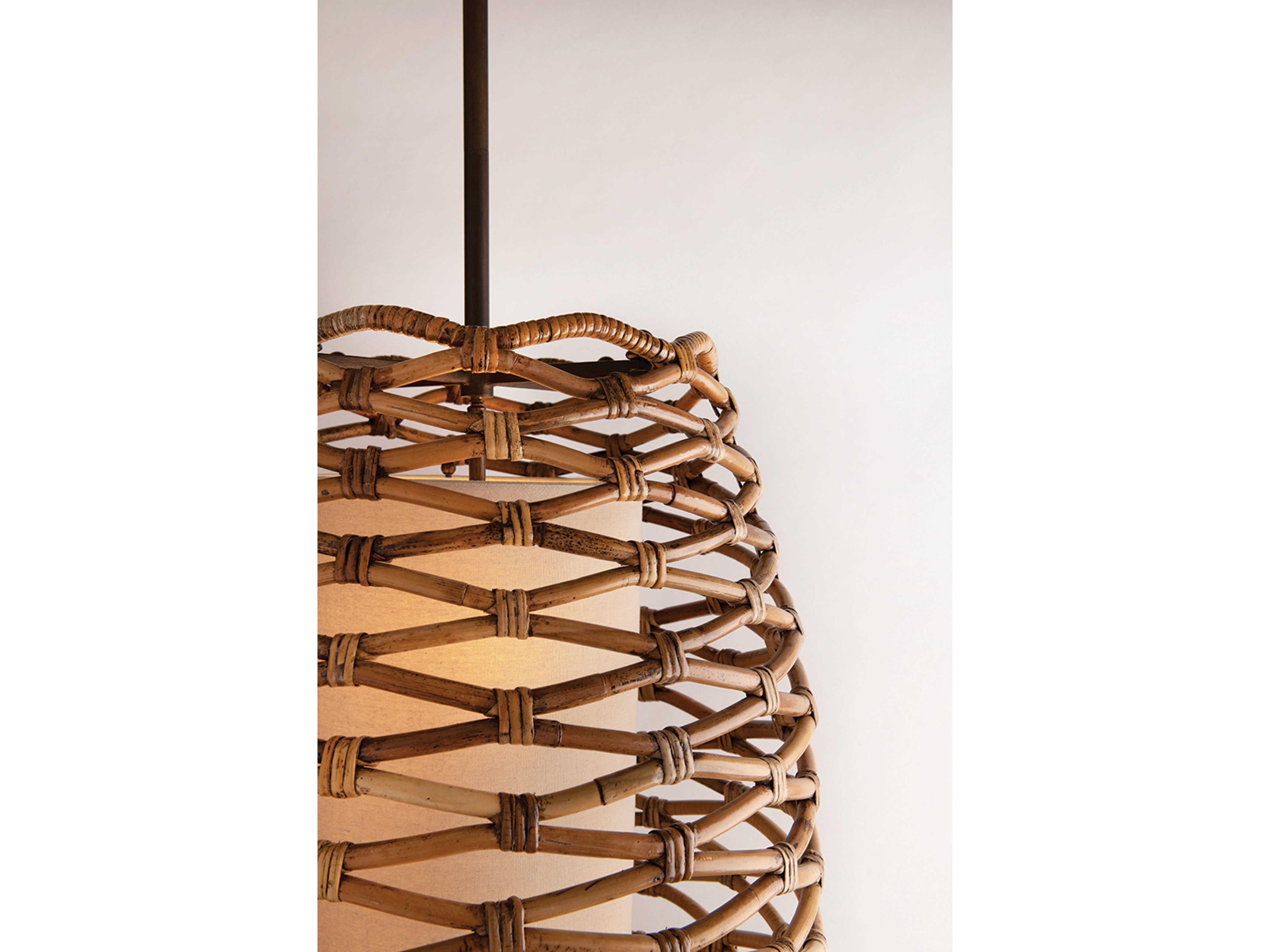 Troy Lighting Balboa 6-Light Bronze Natural Brown Cylinder Pendant