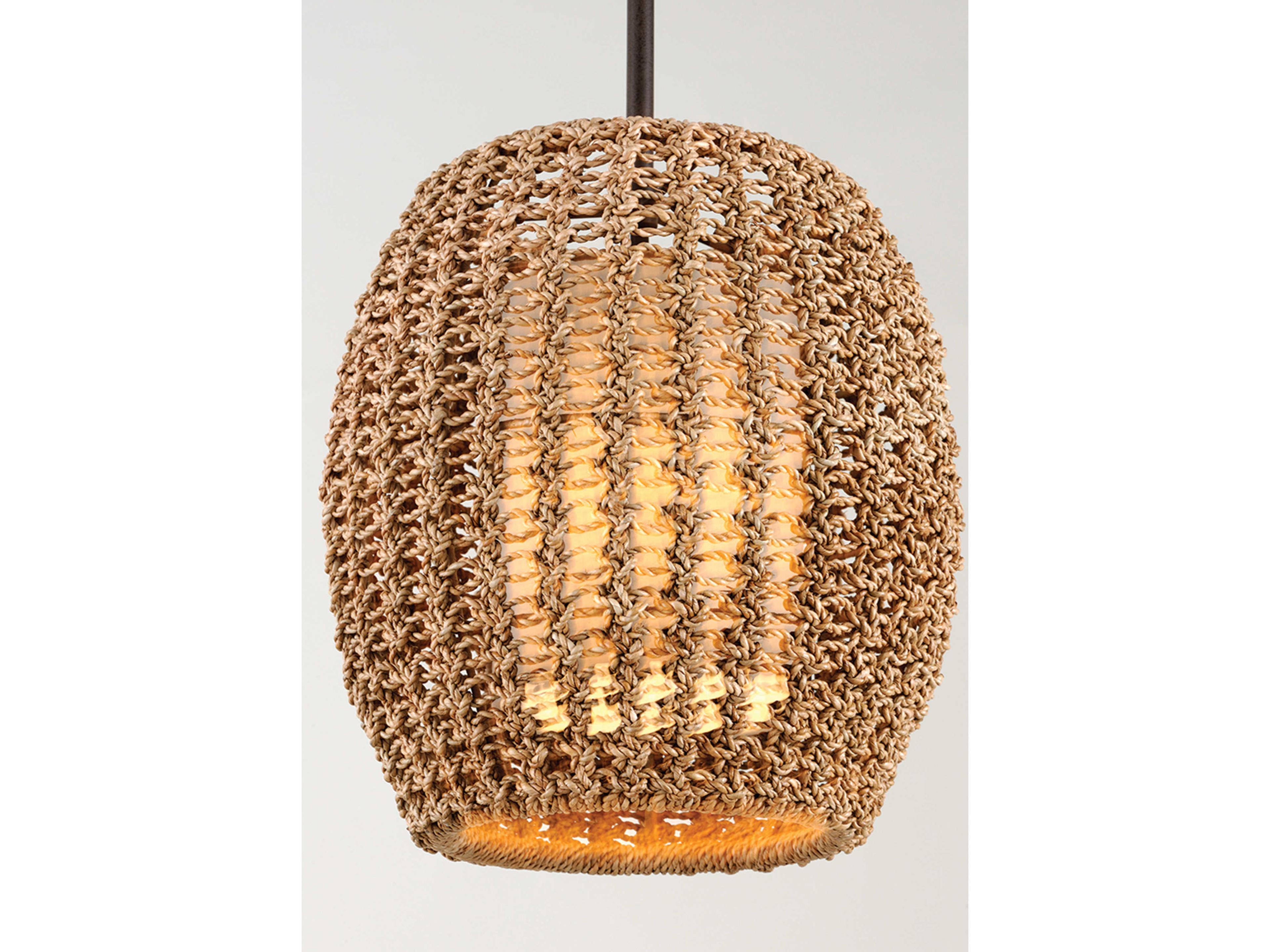 Troy Lighting Conga 1-Light Tidepool Bronze Cylinder Mini Pendant