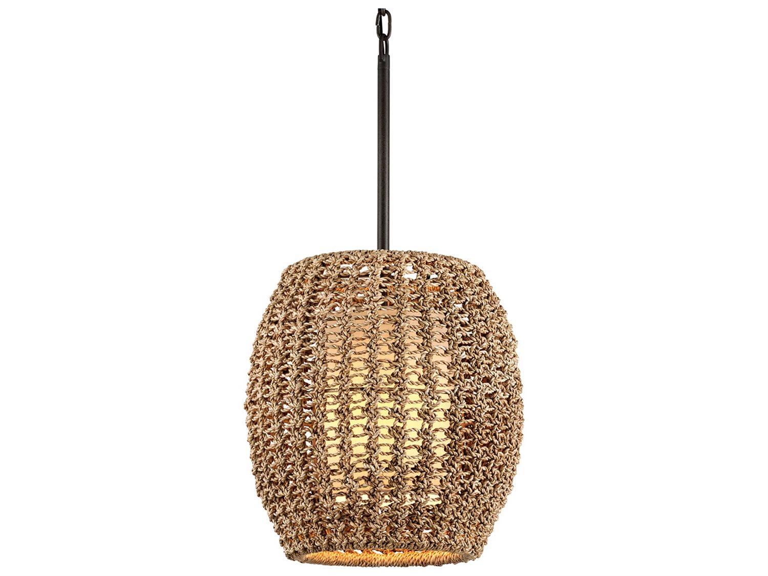 Troy Lighting Conga 1-Light Tidepool Bronze Cylinder Pendant
