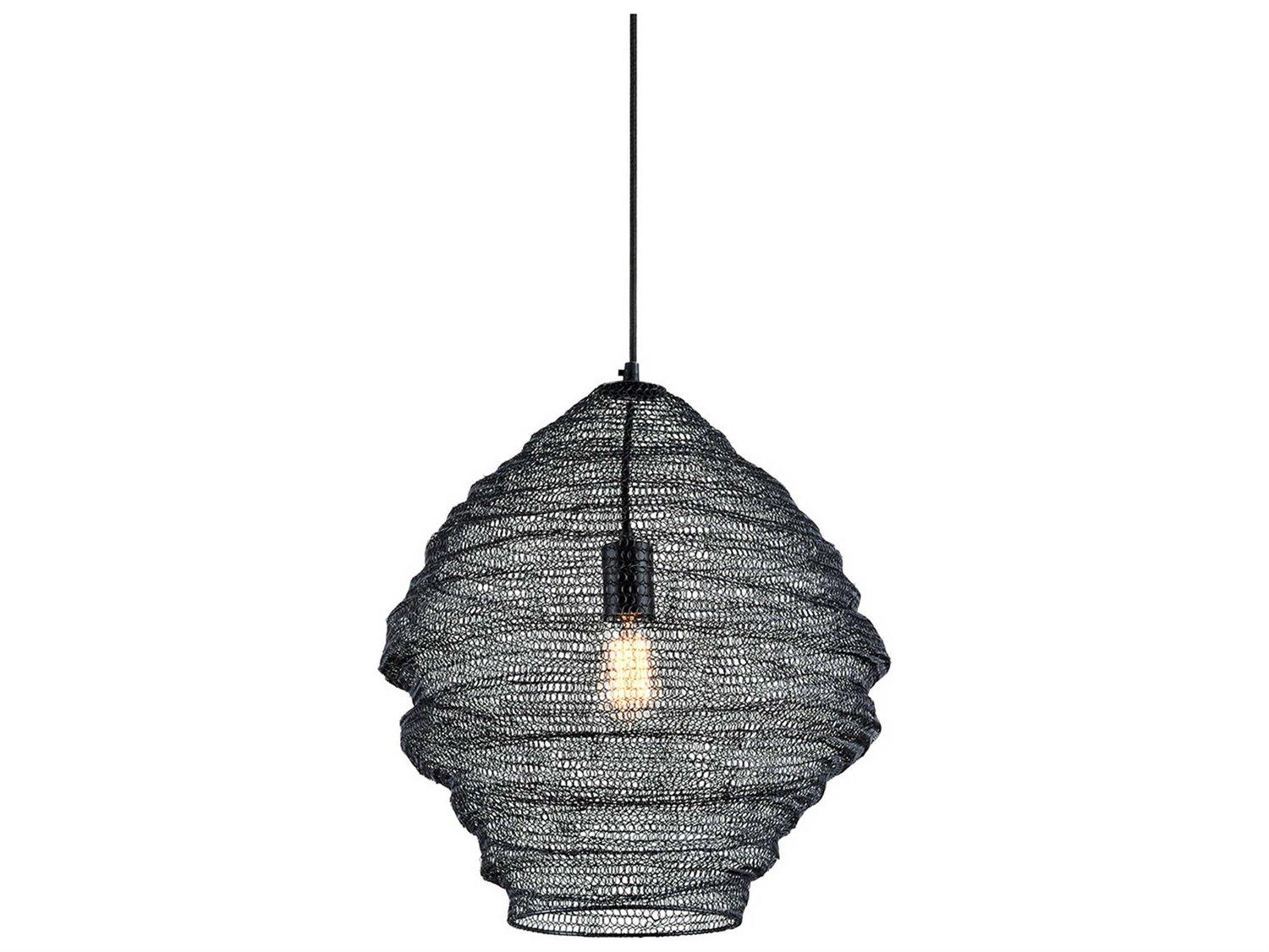 Troy Lighting Wabi Sabi 1-Light Black Pendant
