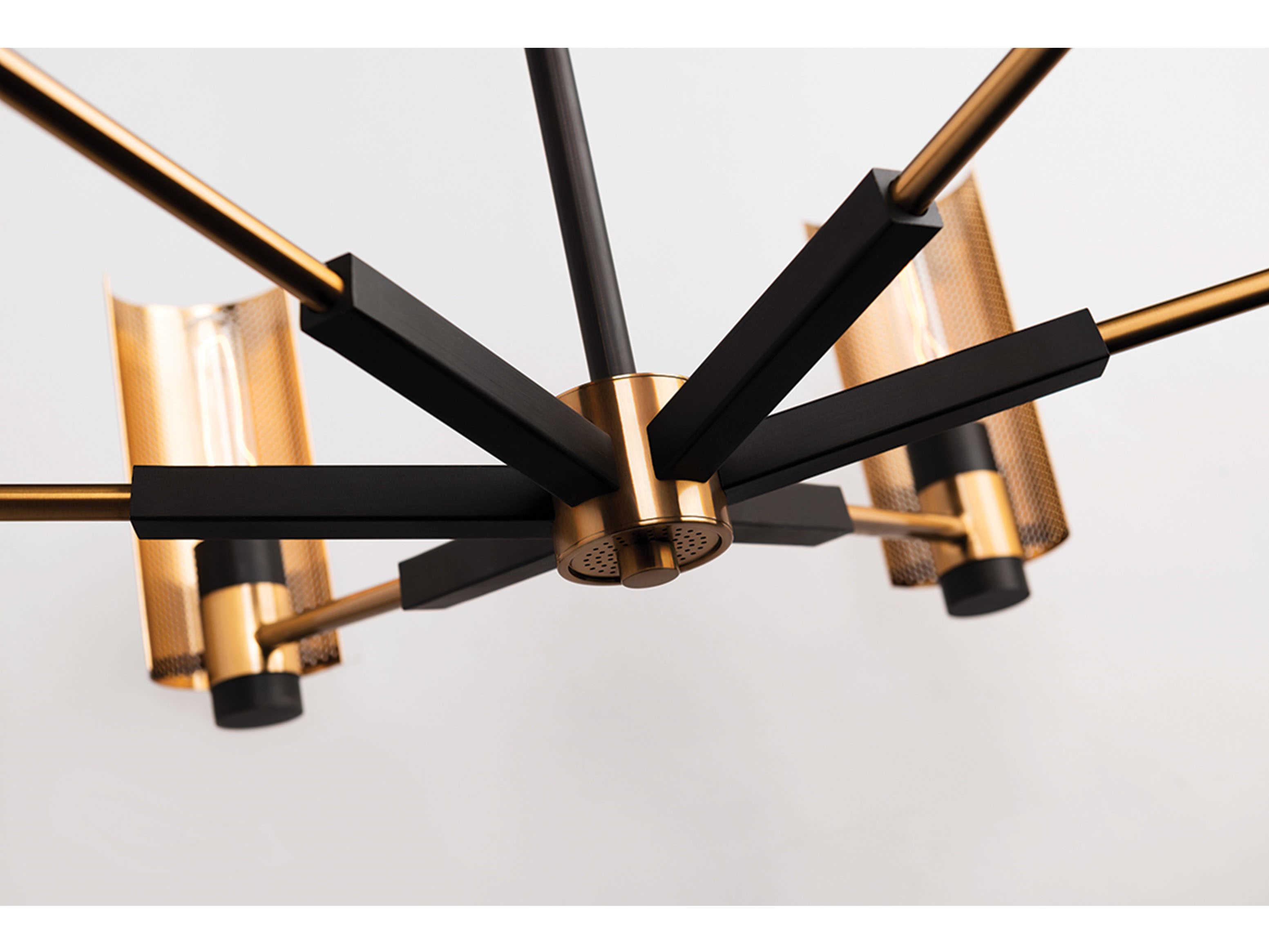 Troy Lighting Pilsen 6-Light Modern Bronze And Aged Brass Chandelier
