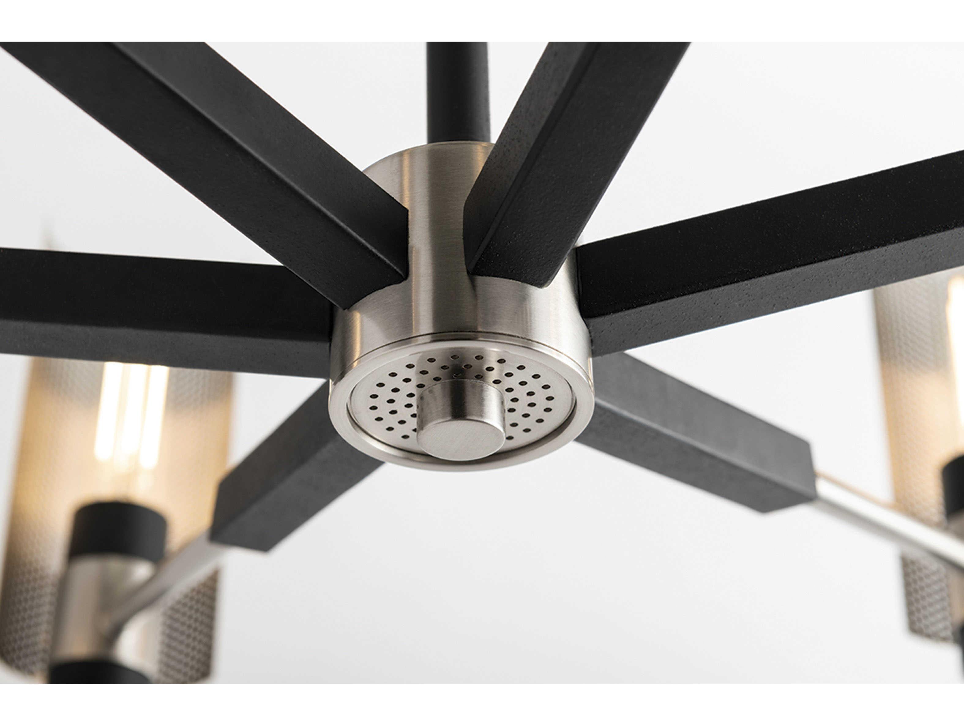 Troy Lighting Pilsen 6-Light Carbide Black Satin Nickel Cylinder Chandelier