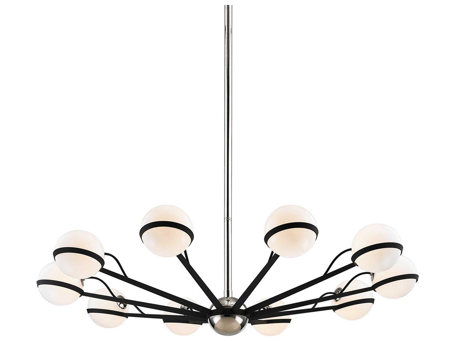 Troy Lighting Ace 10-Light Black Globe Chandelier