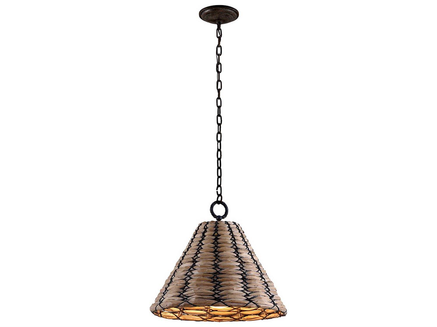 Troy Lighting Solana 1-Light Earthen Bronze Glass Empire Pendant