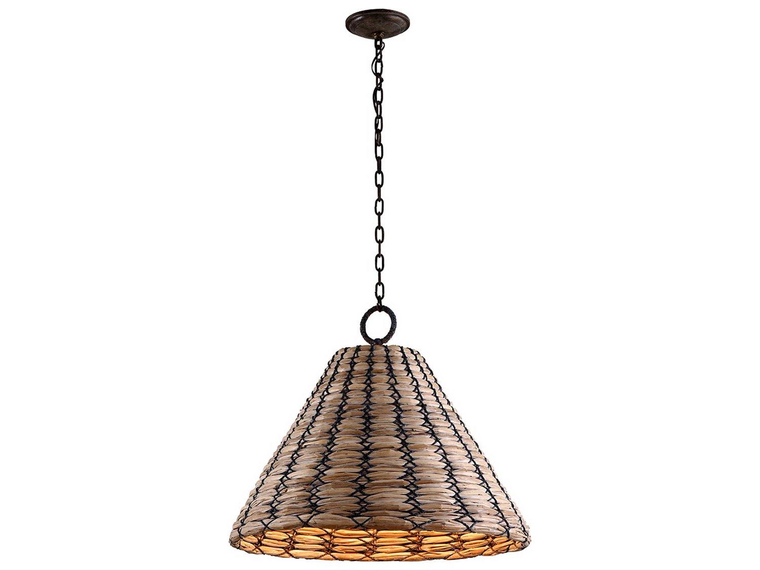 Troy Lighting Solana 1-Light Earthen Bronze Glass Empire Pendant