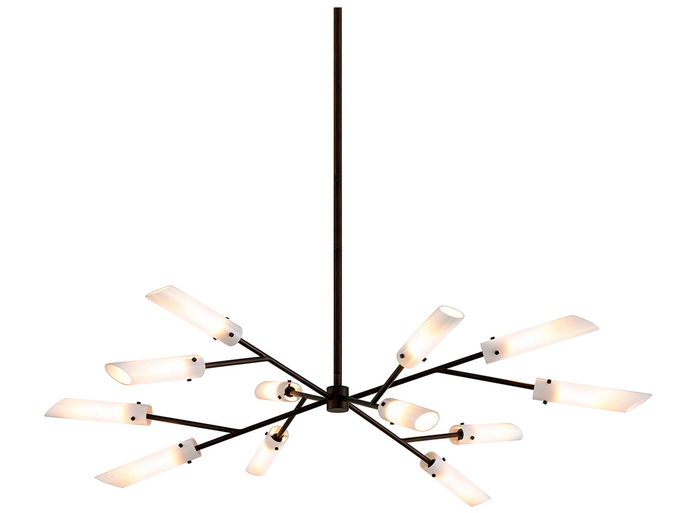 Troy Lighting High Line 12-Light Dark Bronze Glass Candelabra Chandelier