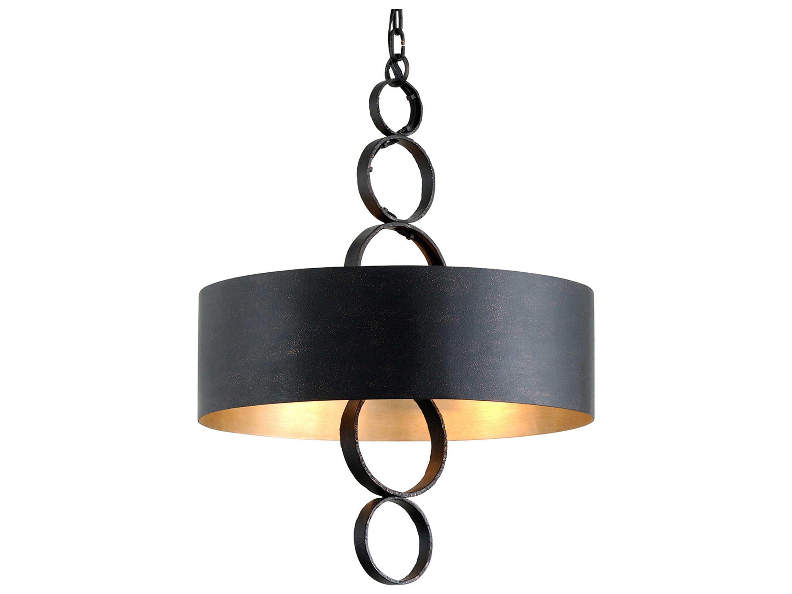 Troy Lighting Rivington 4-Light Charred Copper Drum Pendant