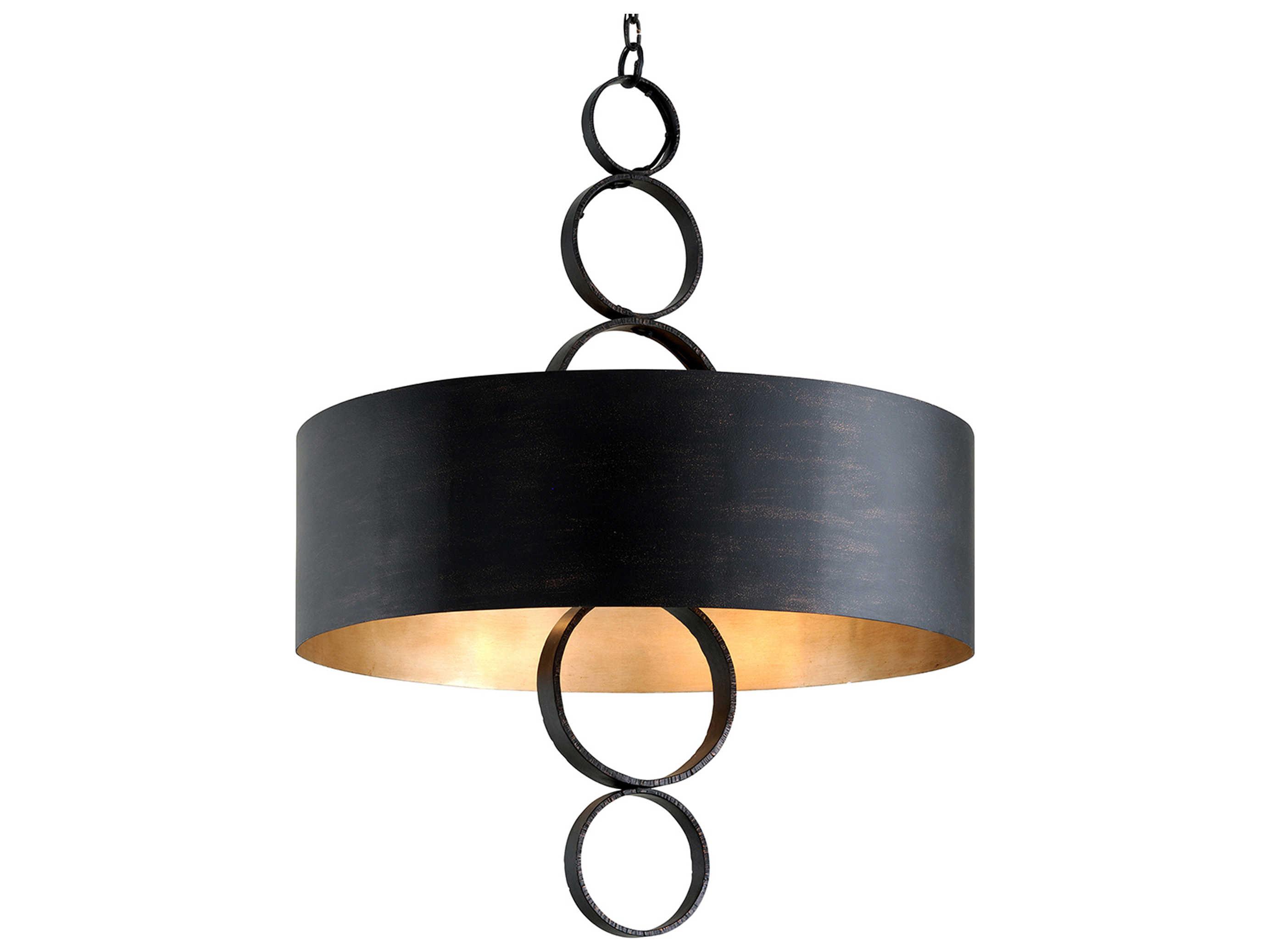 Troy Lighting Rivington 8-Light Charred Copper Drum Pendant