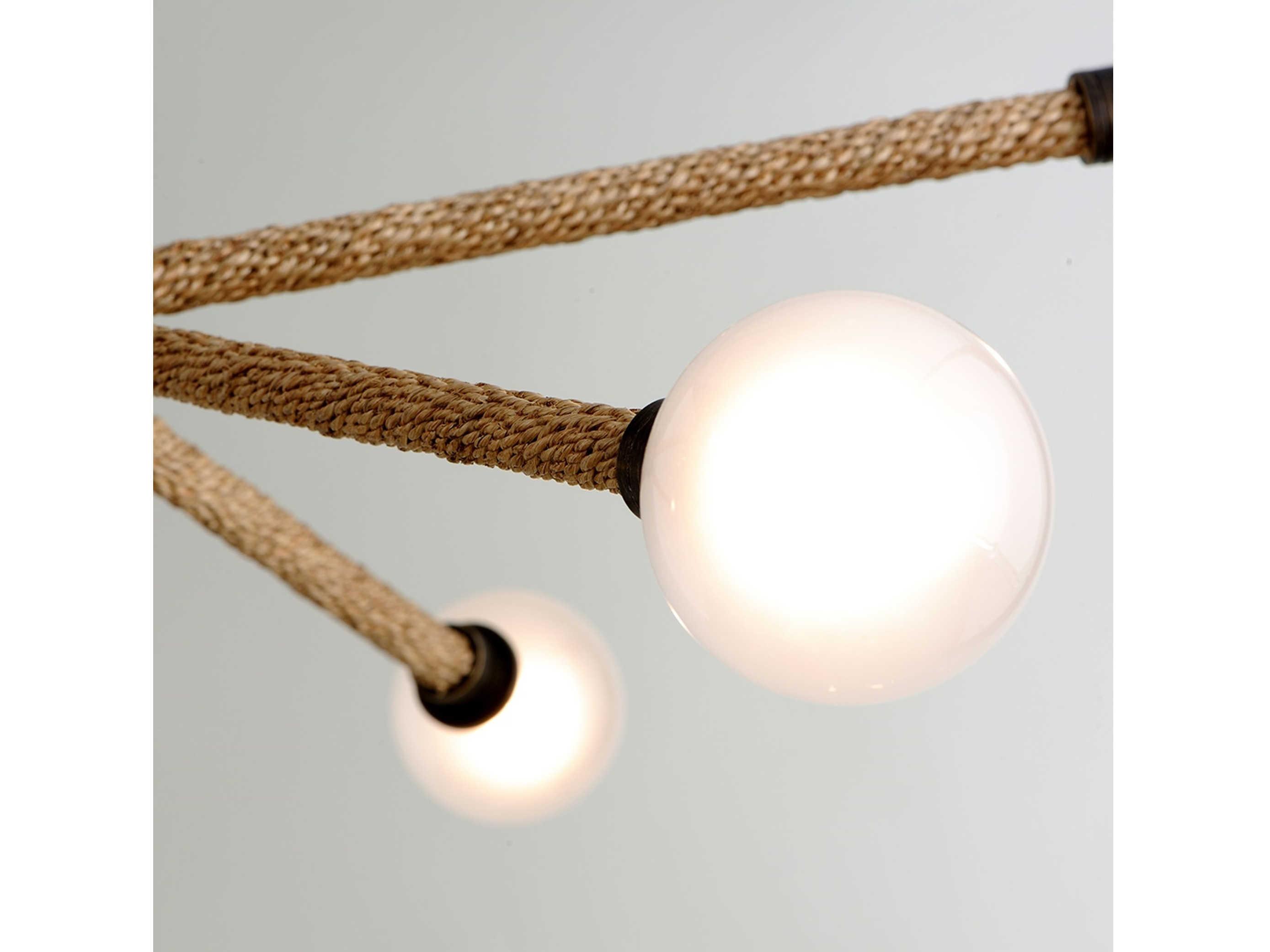 Troy Lighting Nomad 6-Light Classic Bronze Natural Brown Glass LED Globe Chandelier