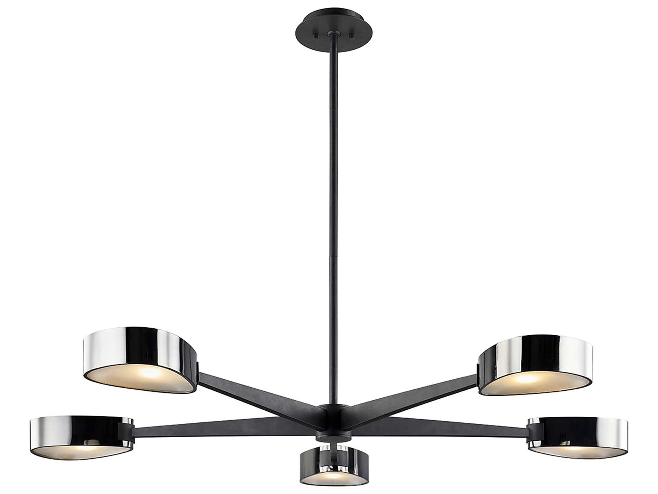 Troy Lighting Allisio 5-Light Carbide Black Chrome Glass Chandelier