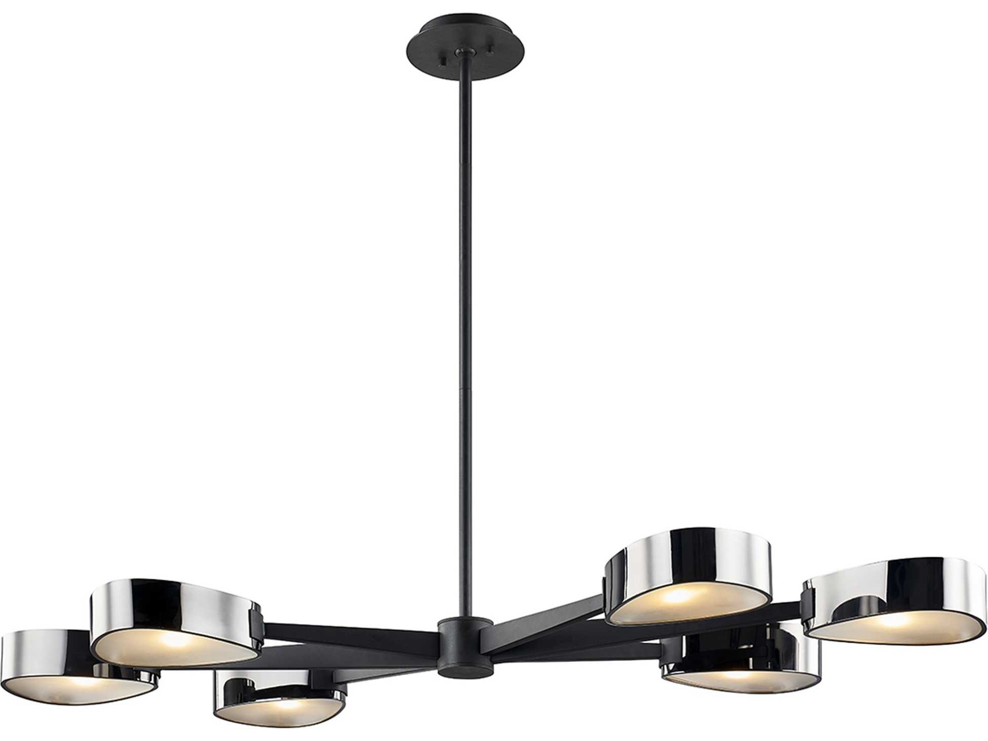 Troy Lighting Allisio 6-Light Carbide Black Chrome Glass Island Pendant