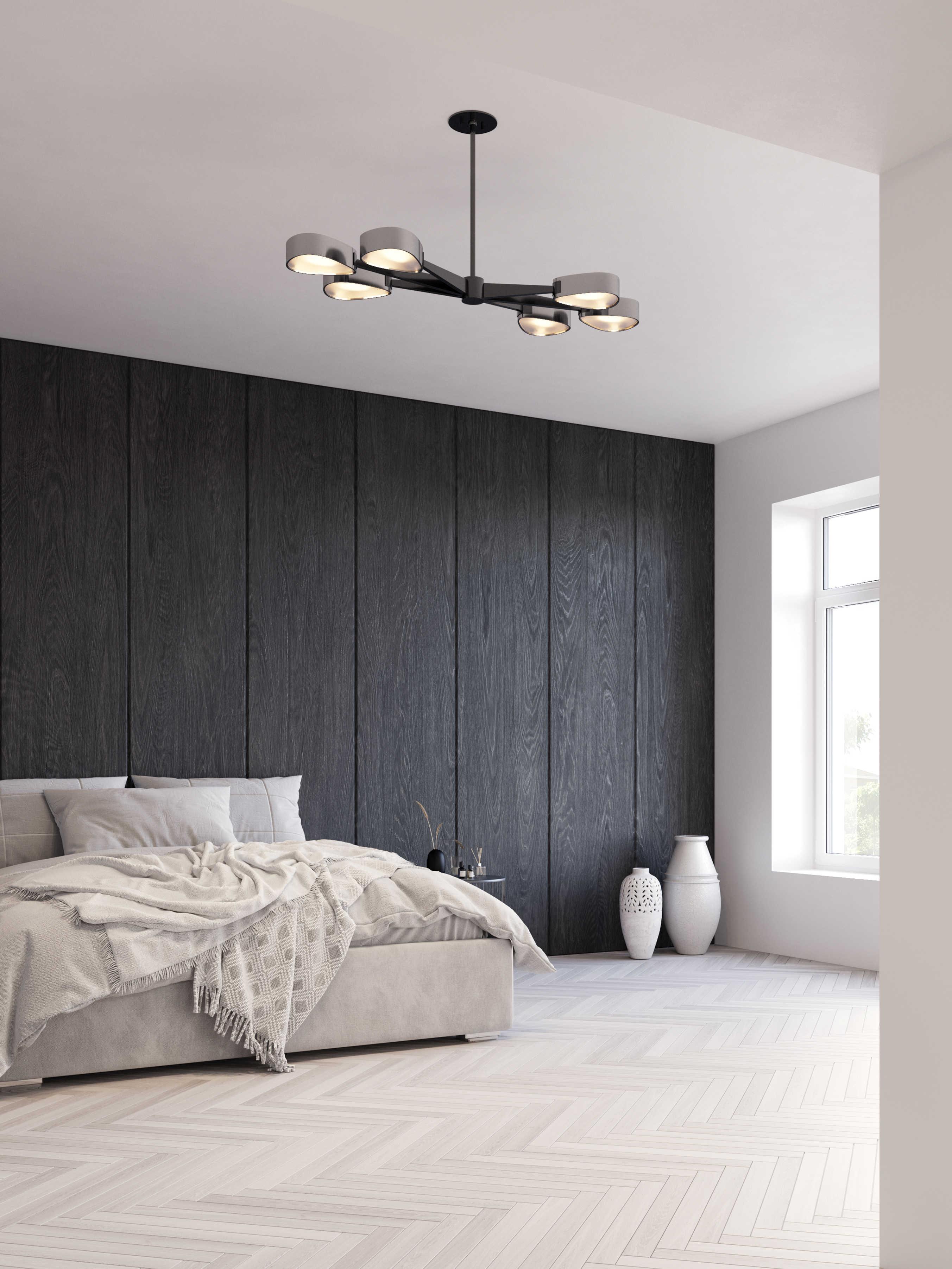 Troy Lighting Allisio 6-Light Carbide Black Chrome Glass Island Pendant