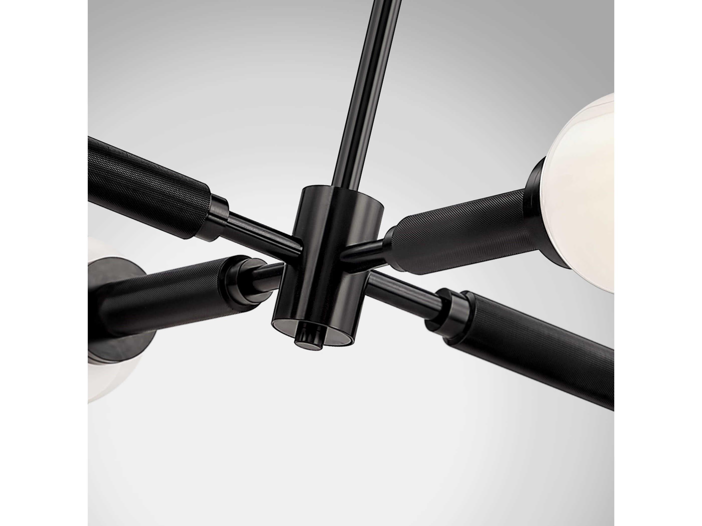 Troy Lighting Annex 4-Light Anodized Black Glass Cylinder Chandelier